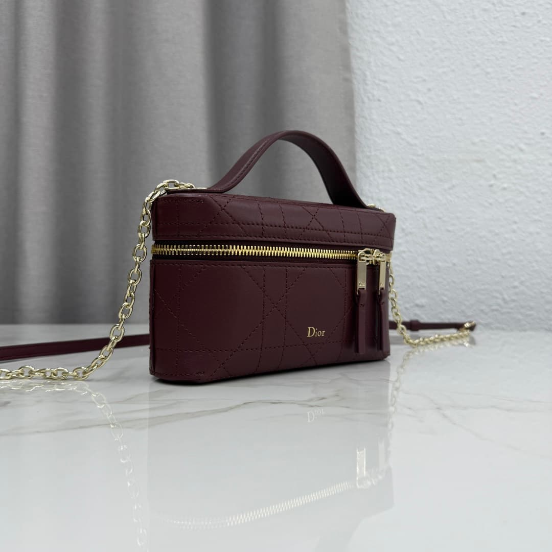 Dior Trianon Soft Vanity Bag Claret Lambskin S4613 High