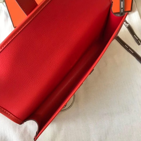 Hermes Jige Elan 29 Clutch Bag Epsom Leather WAX Pink High