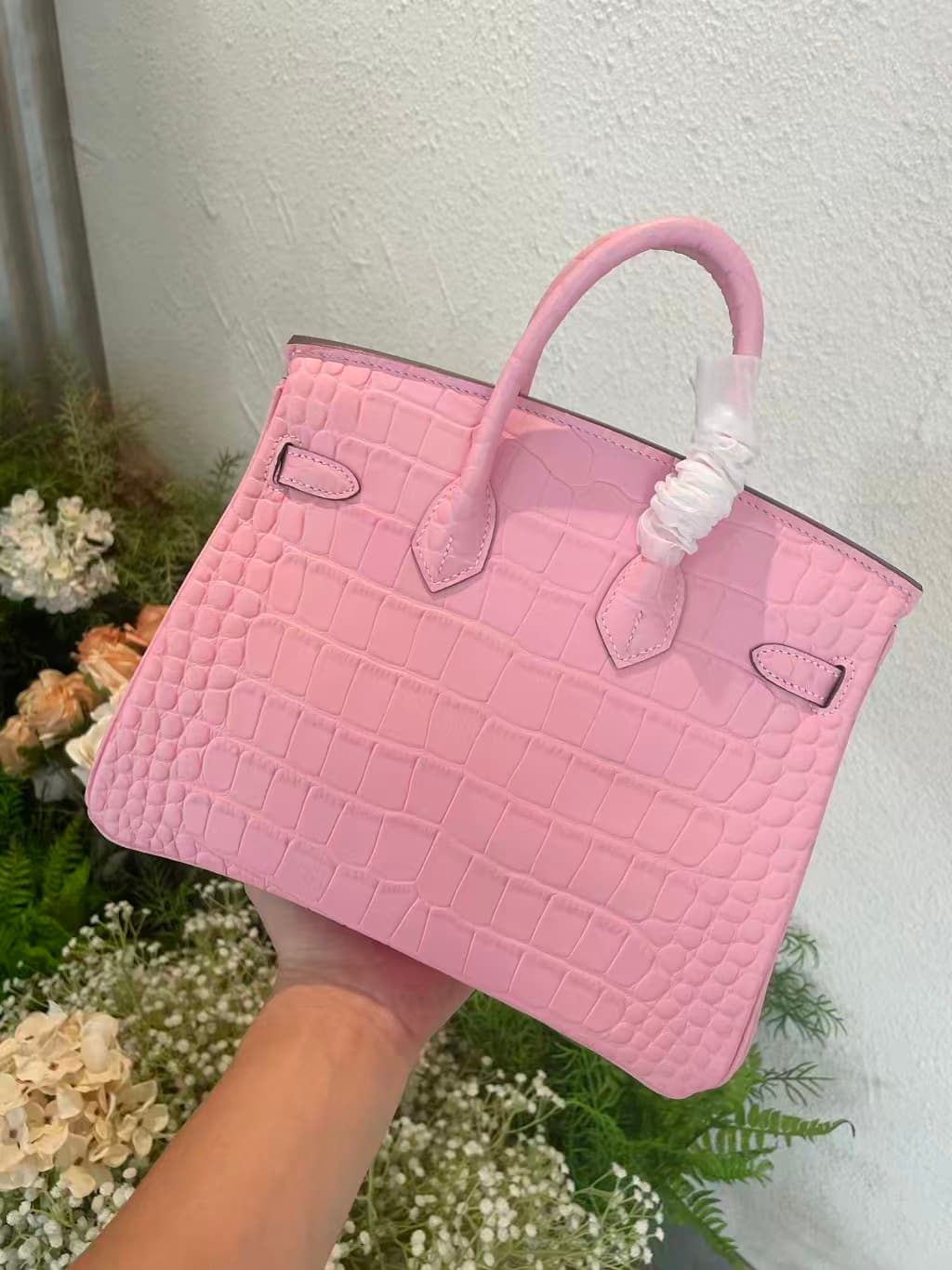 Hermes Birkin 25/30/35cm Bag Matt Crocodile Leather In Rose Sakura WAX High Customizing Style