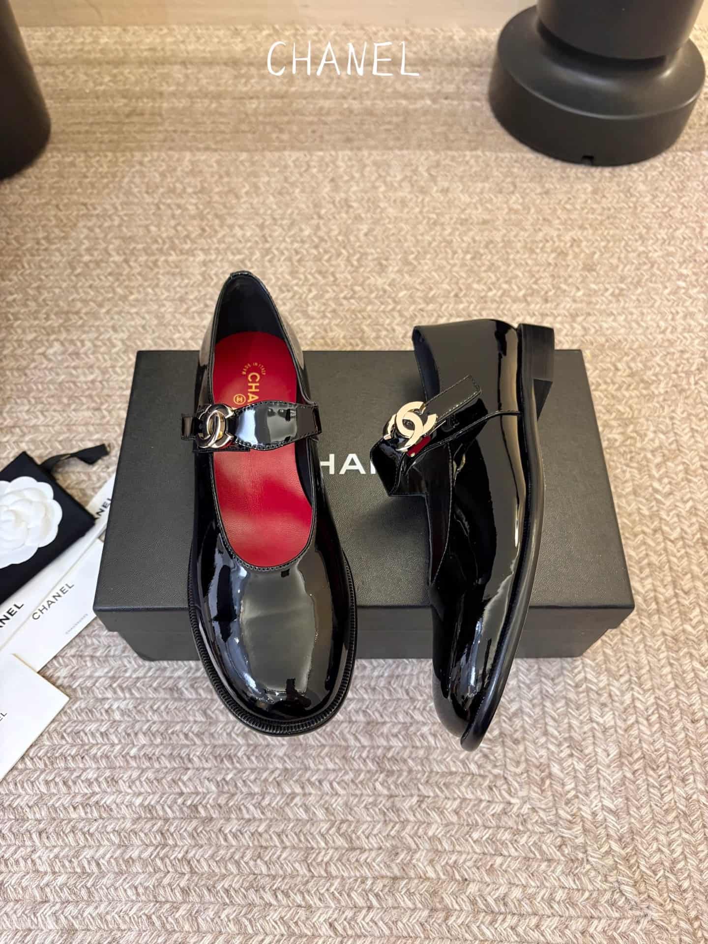 Chanel Patent Calfskin Mary Jane Flats