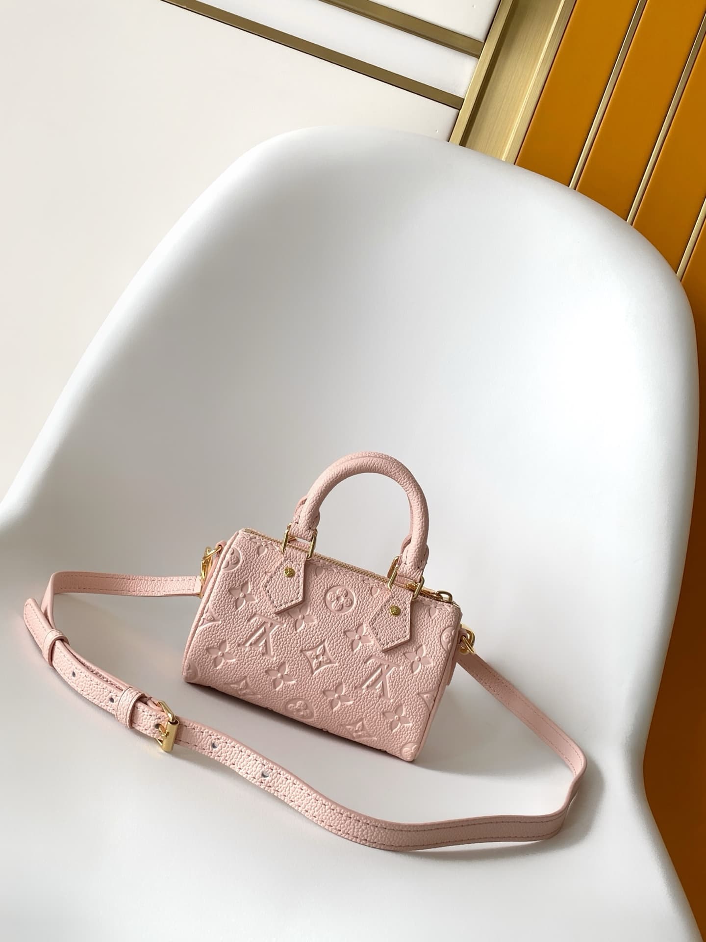 Louis Vuitton Nano Speedy Snowy Pearl Cowhide leather M27107 High