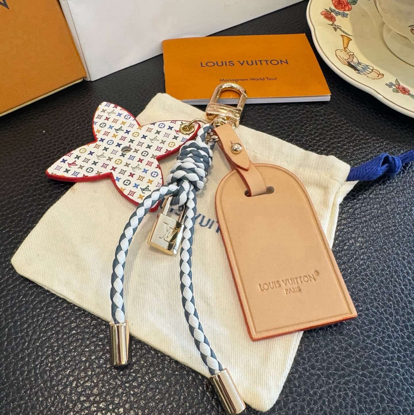 Louis Vuitton Calfskin Monogram Lock and Bloom Stacking Bag Charms