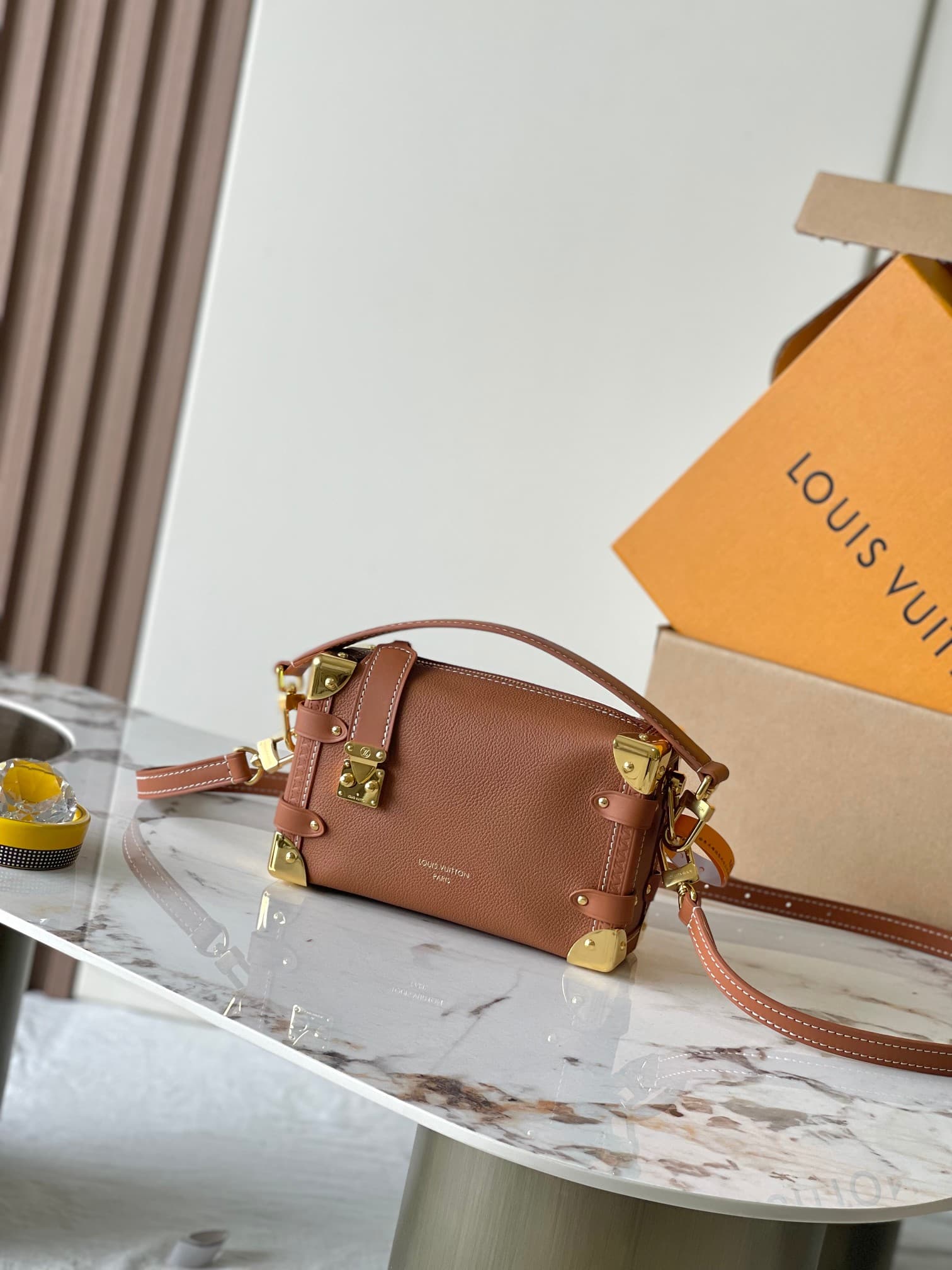 Louis Vuitton Side Trunk PM Cognac Calfskin leather M15224 TOP
