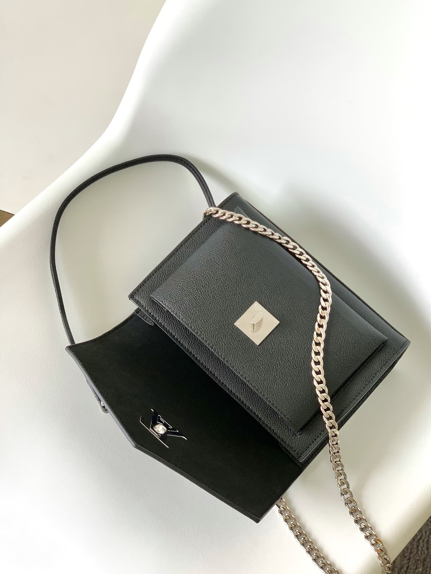 Louis Vuitton Soft Calfskin My Lockme Chain Bag Black M51418 High