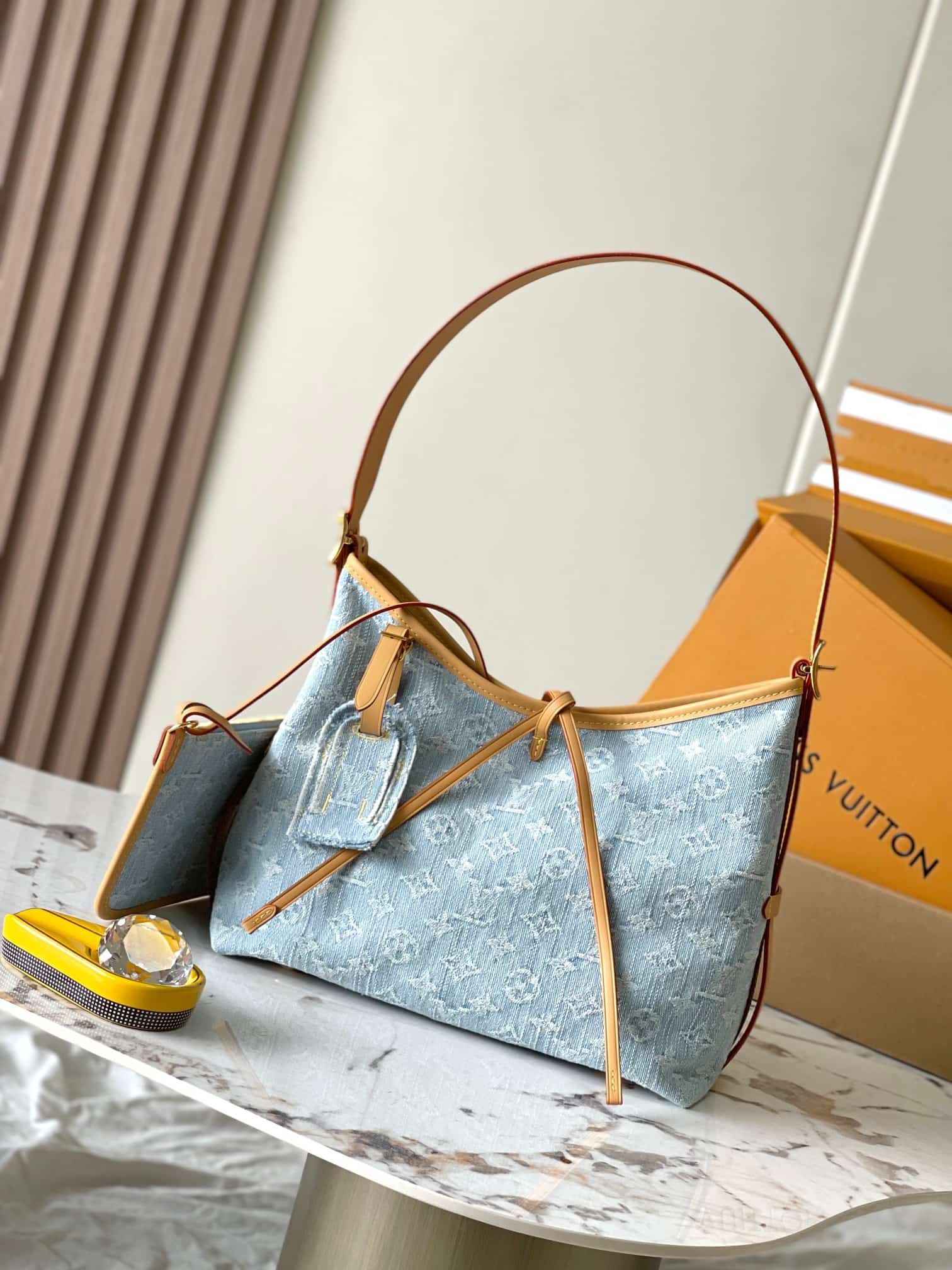 Louis Vuitton CarryAll PM  Monogram Denim Light Blue M11462 TOP
