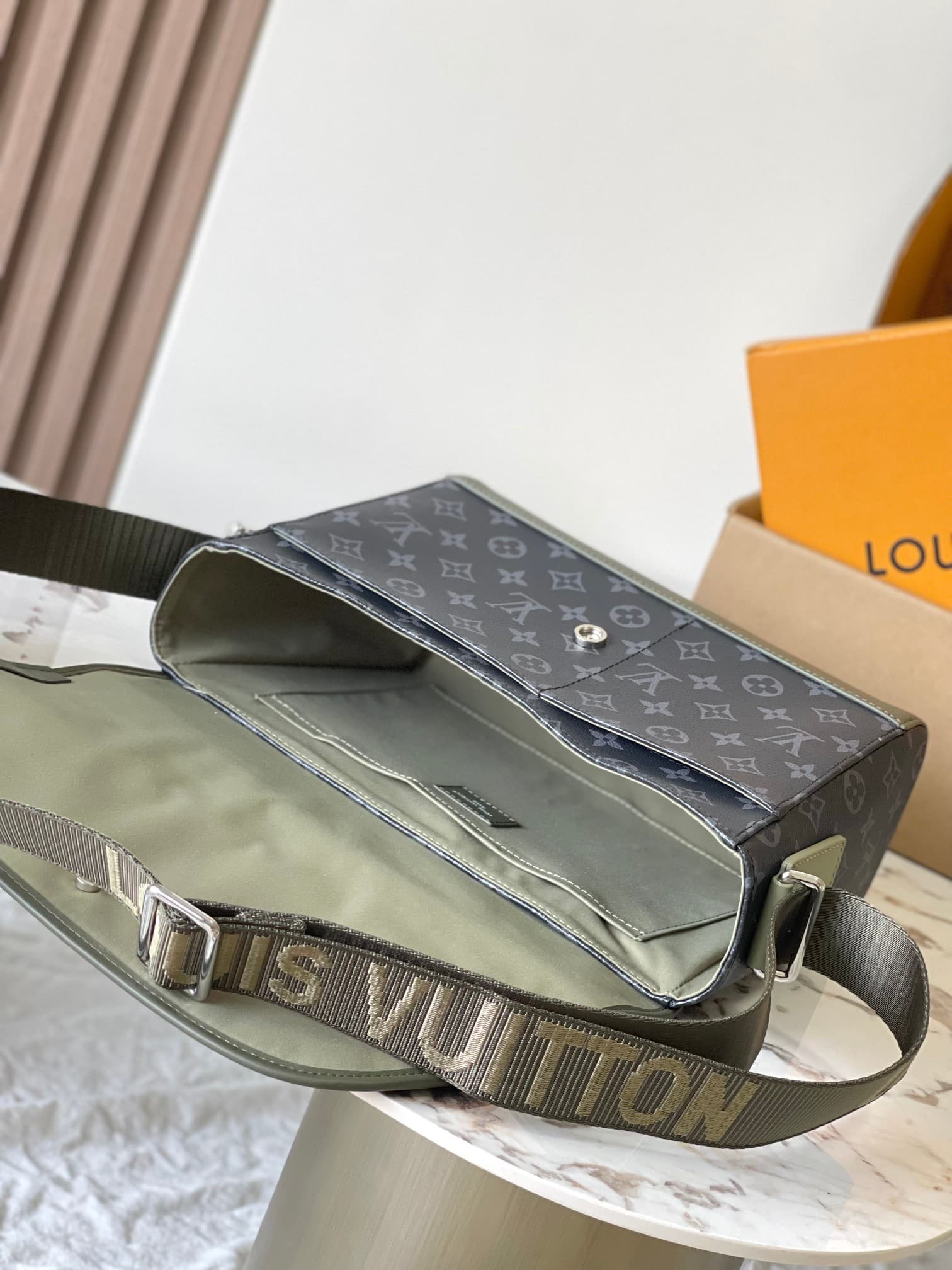 Louis Vuitton Courrier Messenger Khaki Green Monogram Eclipse coated canvas M28629 TOP