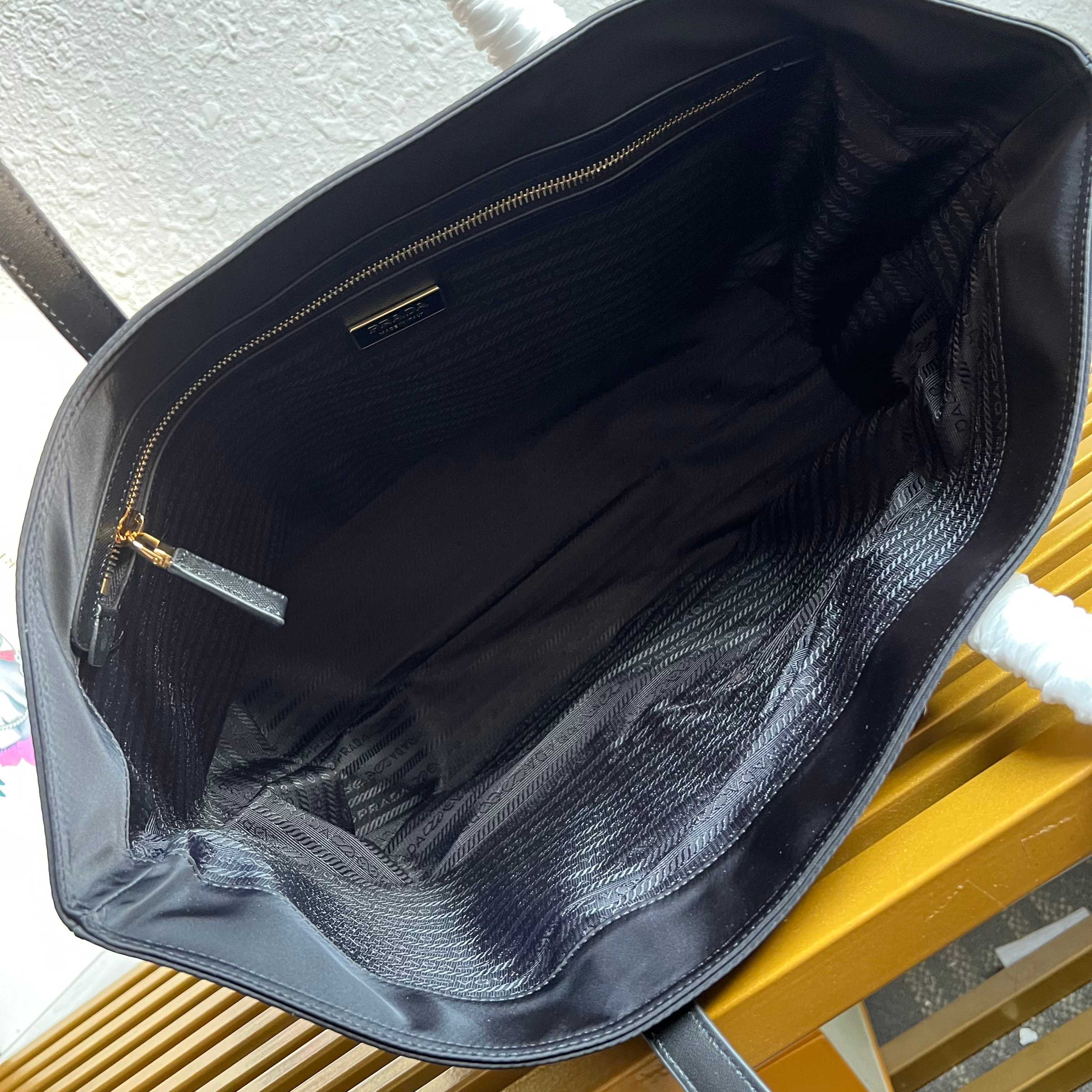 Prada Re-Edition 1978 medium Re-Nylon and Saffiano leather tote bag 1BG555 Black High