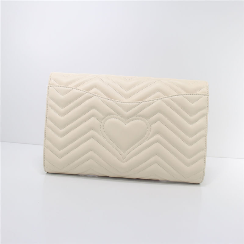 GG Marmont Clutch Leather White 498079 High