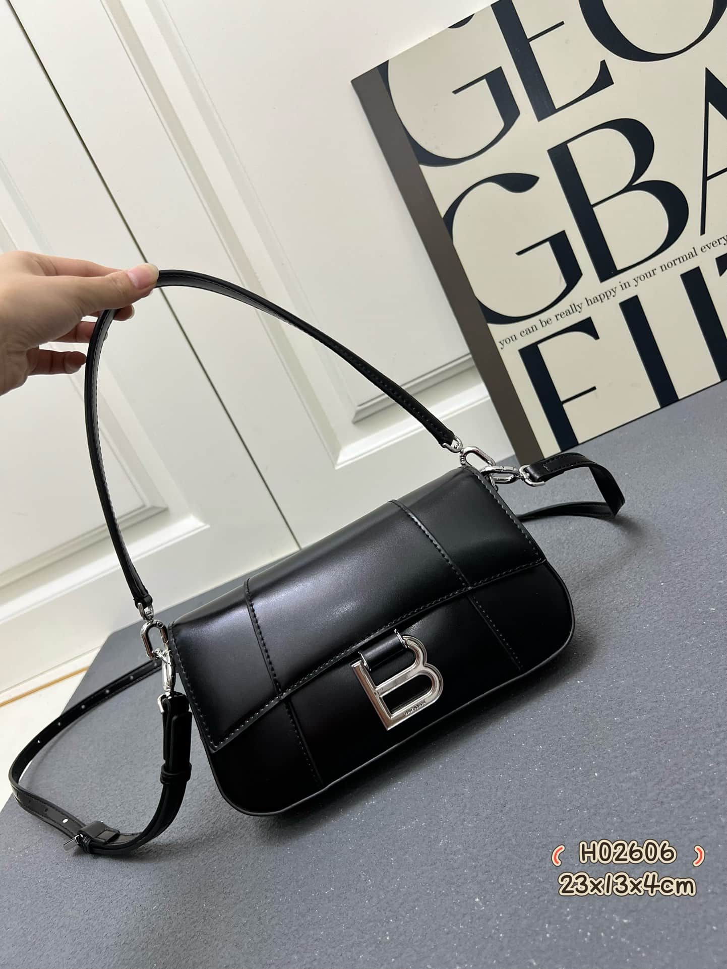 Balenciaga Hourglass sling bag balck High