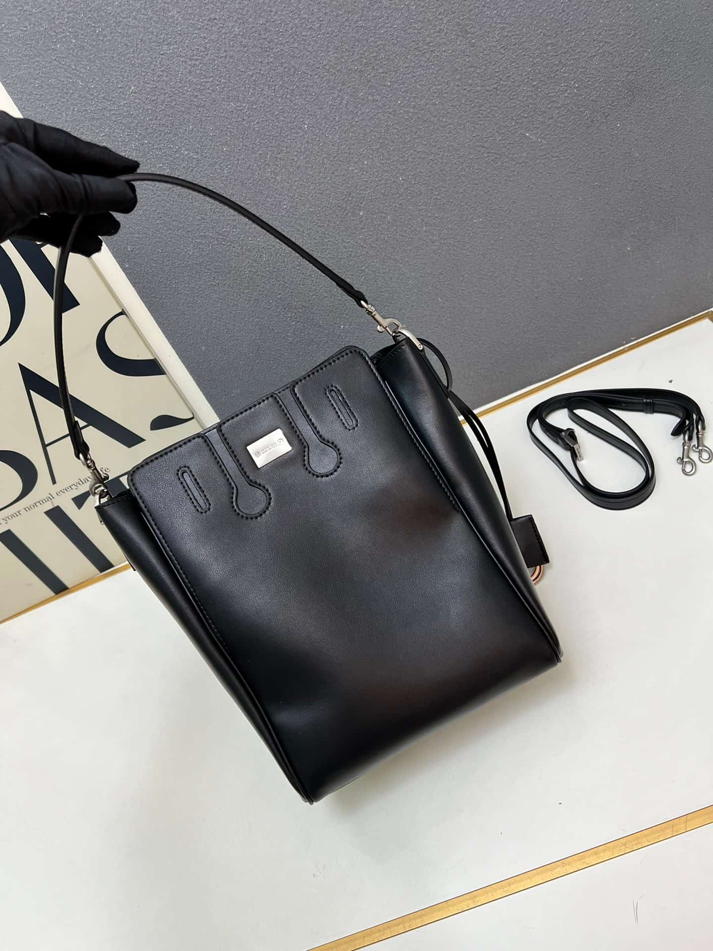 Balenciaga Bel Air Carry All Bag in balck leather silver hardware 1W8806 High