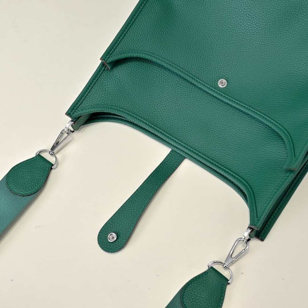 Hermes Evelyne III PM Bag Clemence Leather In Deep Green High