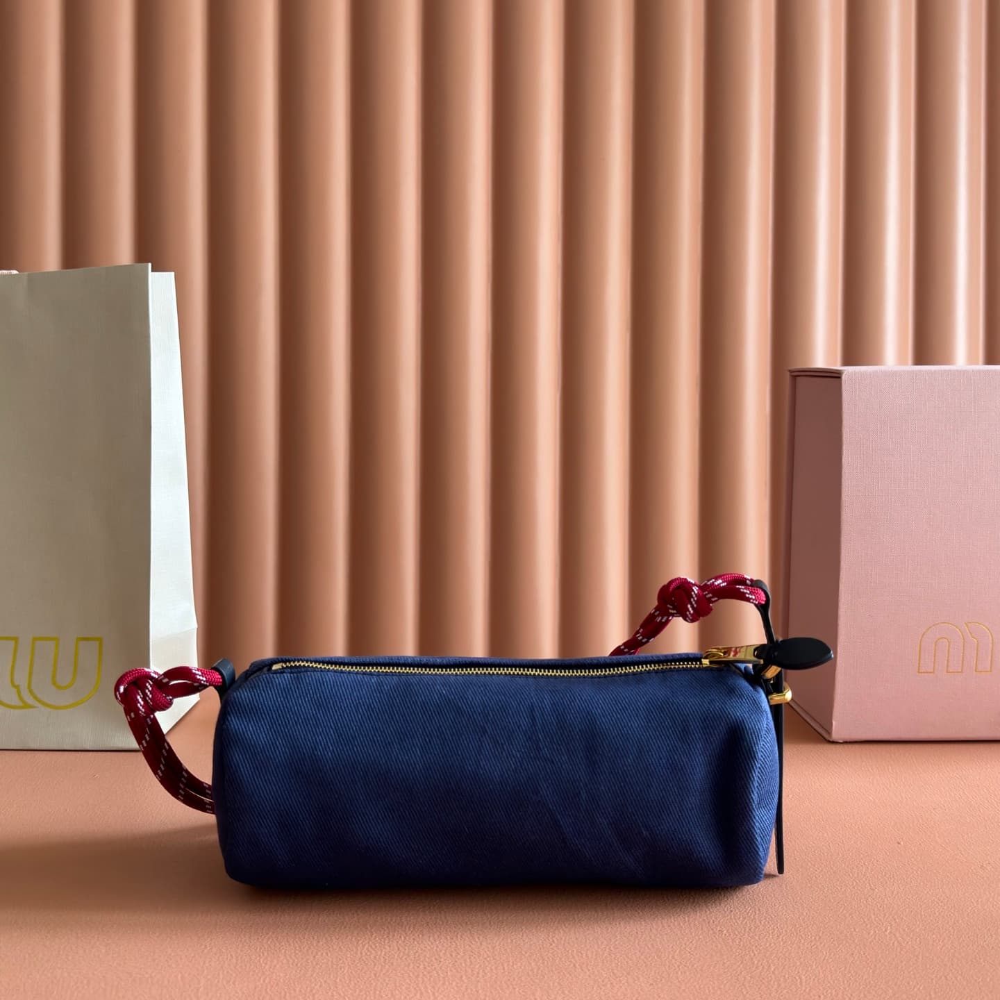 Miu Miu Gabardine pouch Indigo/Amaranth 5NE853 TOP