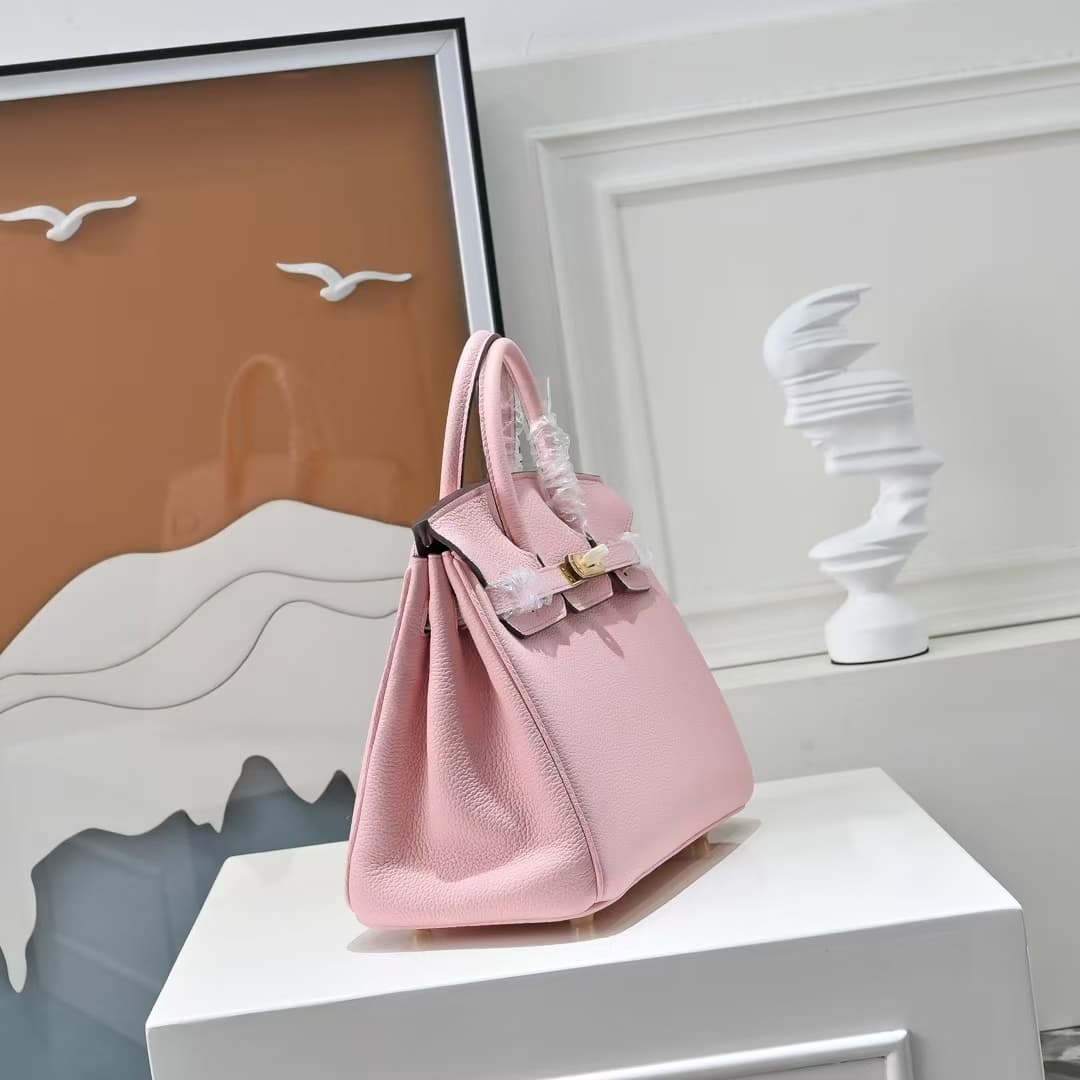 Hermes Birkin 25/30/35cm Bag Calfskin Silver/Gold Metal In Pink High
