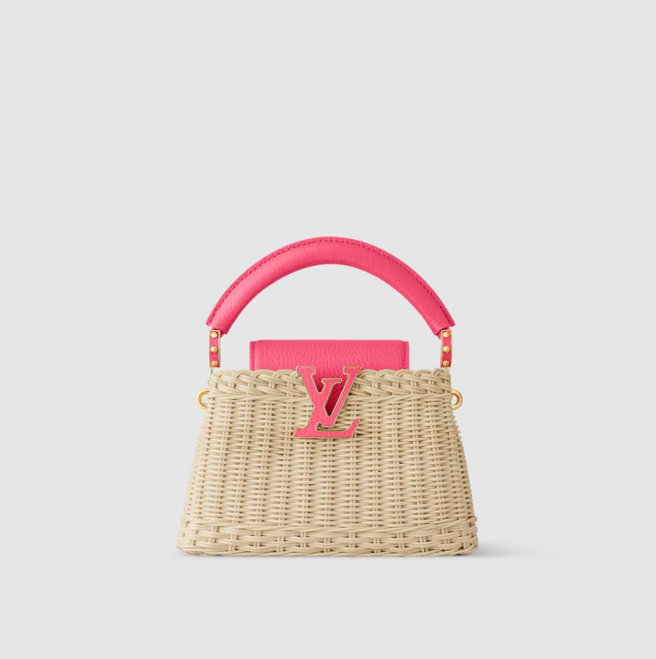 Louis Vuitton Capucines Mini Rattan and cowhide leather M26005 Pink Top