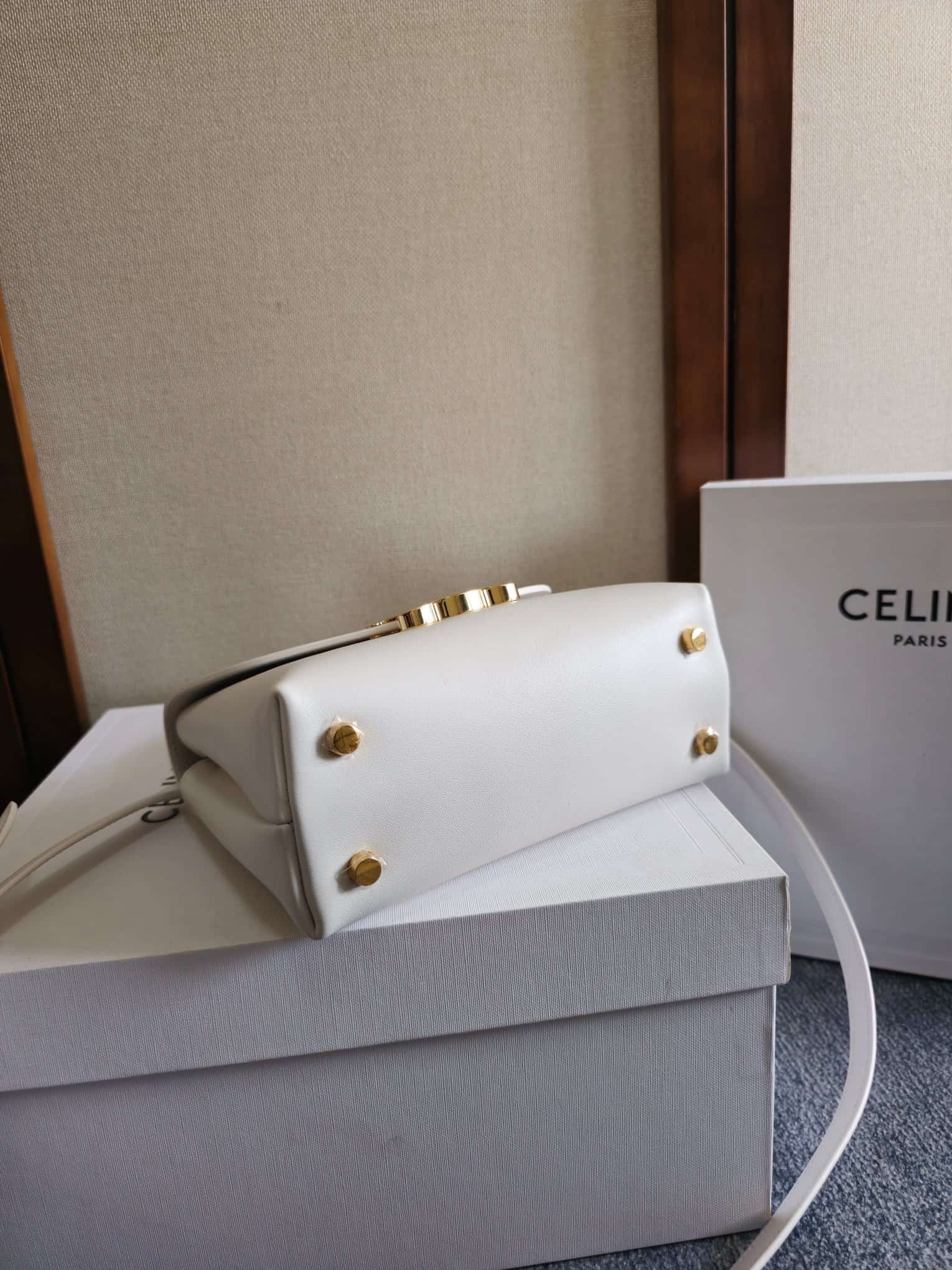 Celine Mini Nino bag in White Supple Calfskin High