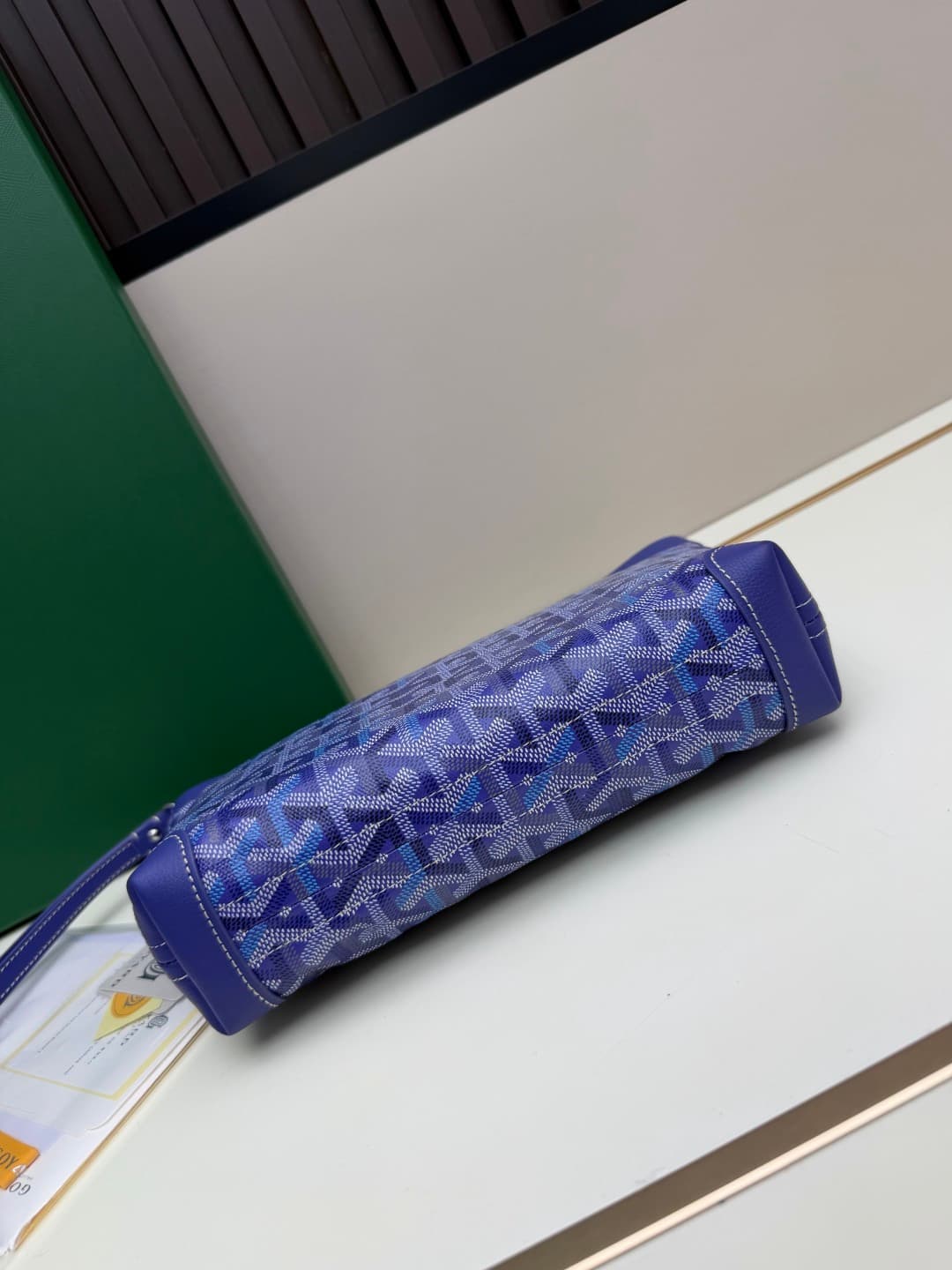 Goyard Conti pouch Goyardine canvas and Chevroches Calfskin Blue High