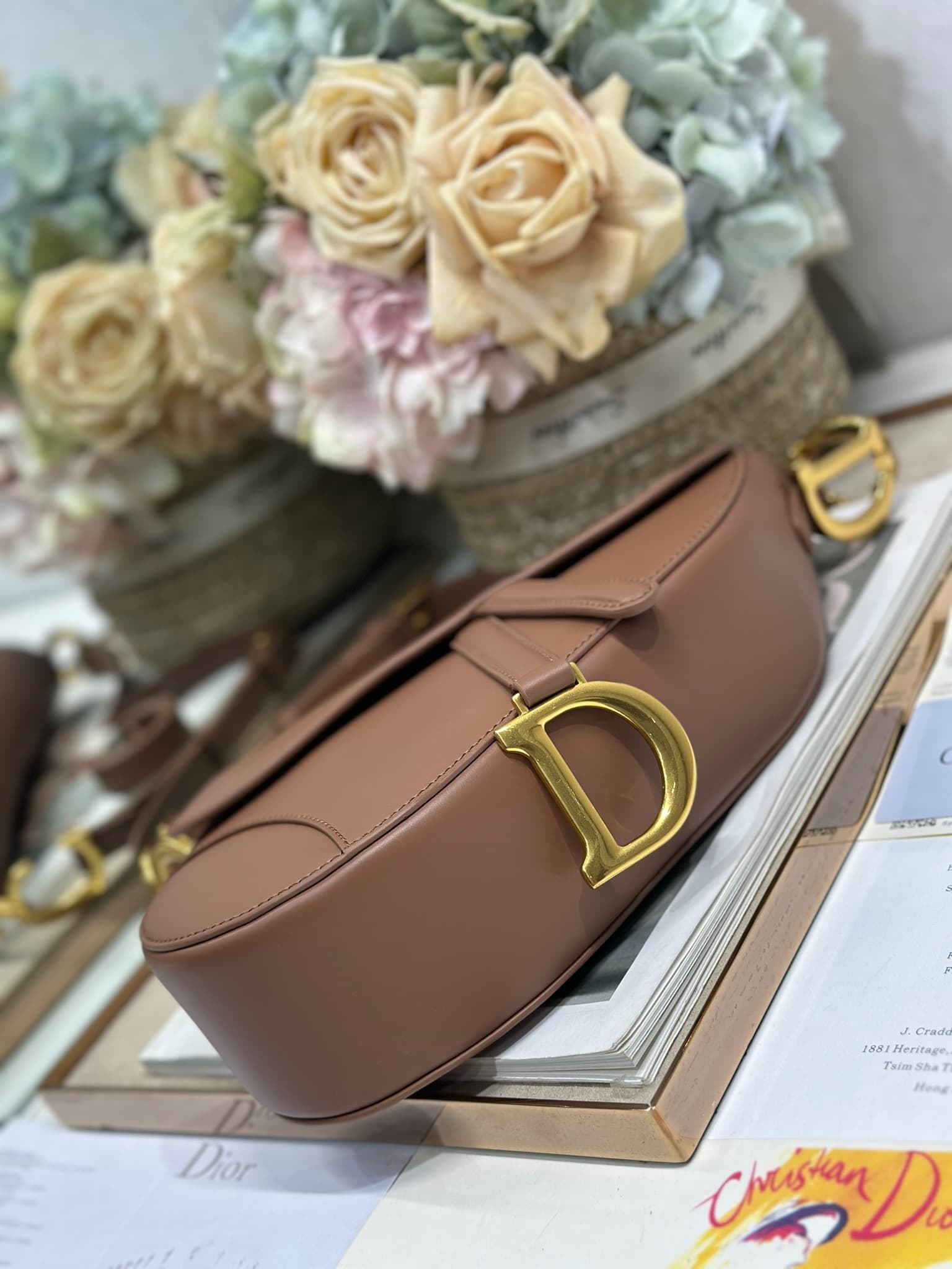 Mini SADDLE BAG Calfskin Brown High