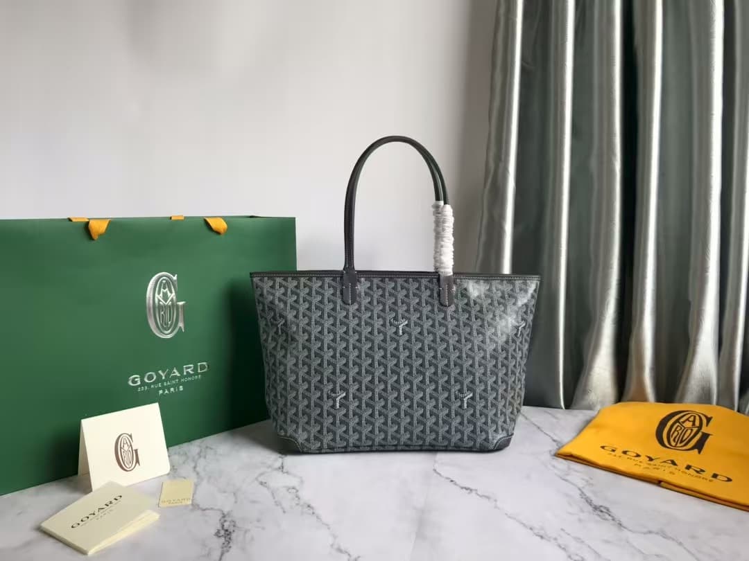 ARTOIS PM BAG Goyardine Canvas & Chevroches Calfskin Grey High