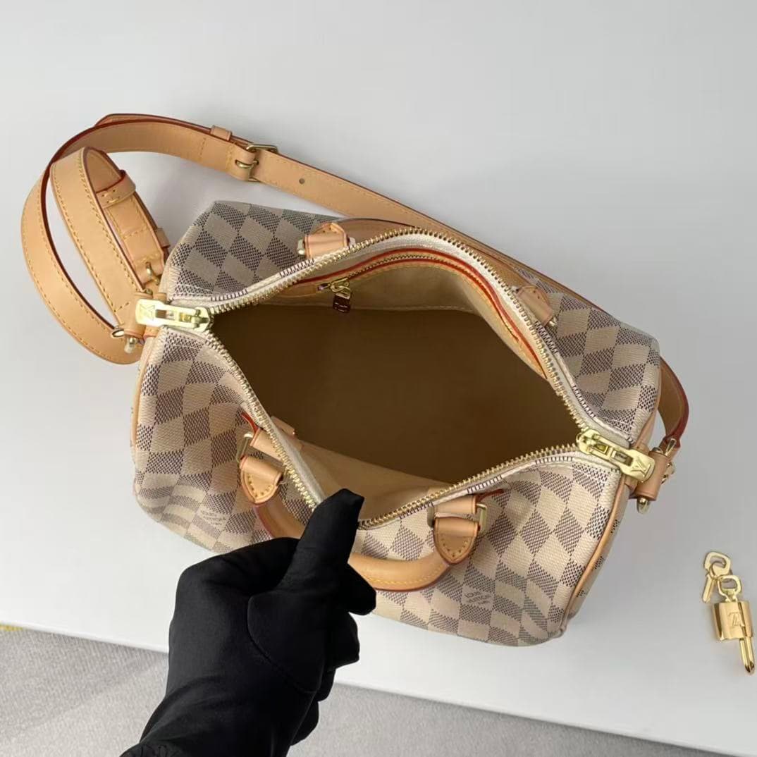 Louis Vuitton Speedy Bandoulière 25 Bag Damier Azur N41374 High