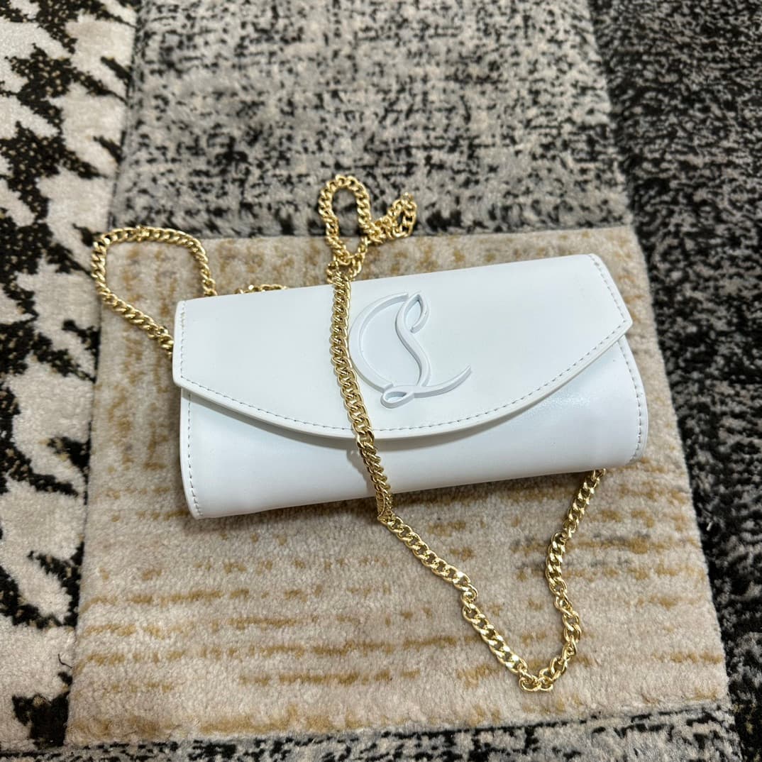 Christian Louboutin Loubi54 leather shoulder bag in white High