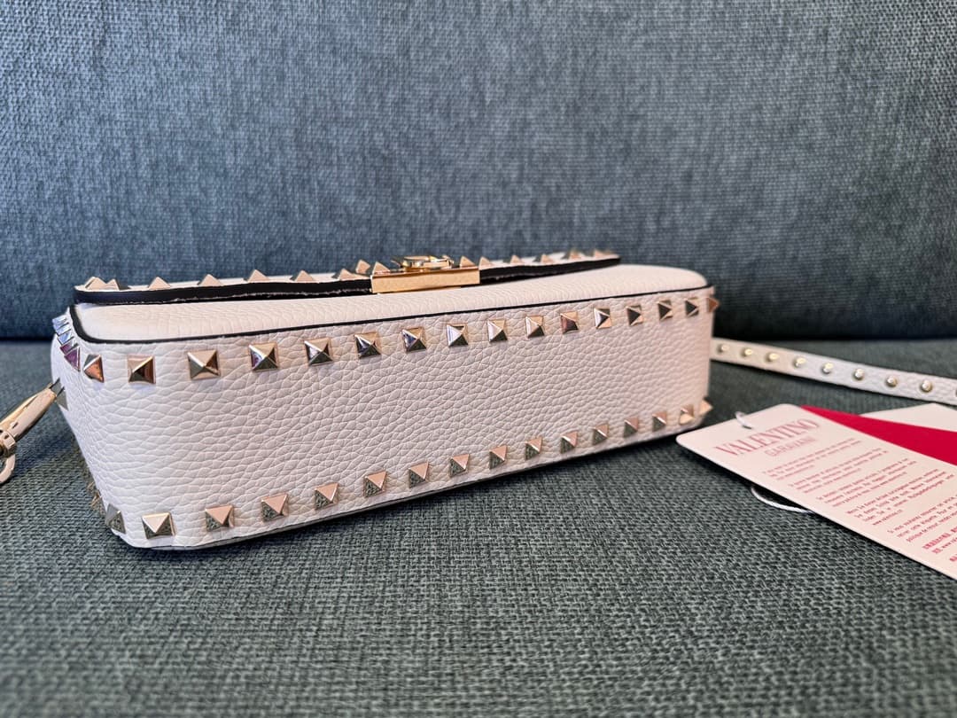 Valentino Garavani Small Rockstud Shoulder Bag White High
