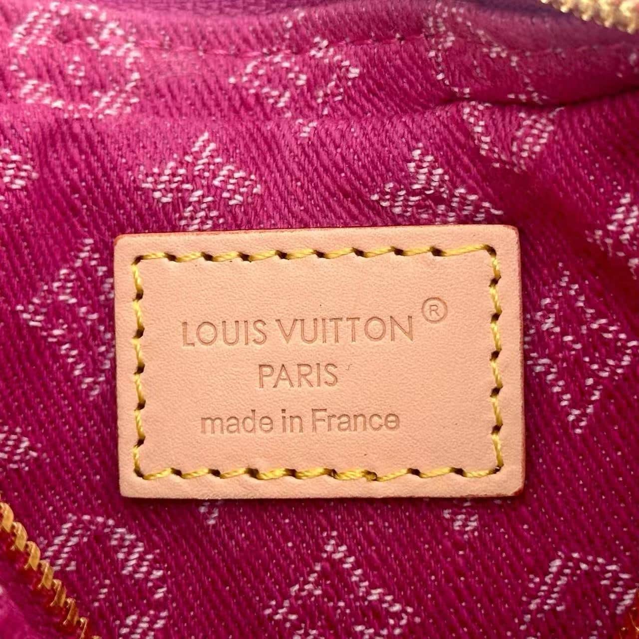 Louis Vuitton Pochette Valley Monogram Denim Fuchsia M28327 High
