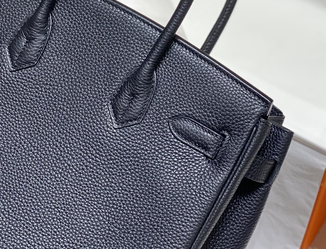 Hermes Birkin 25/30/35cm Bag Calfskin Silver/Gold Metal In Black High
