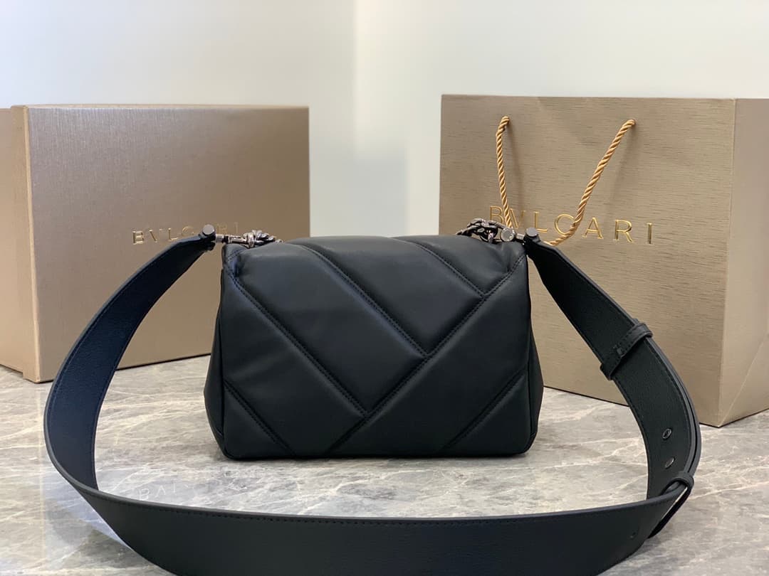 BVLGARI Serpenti Cabochon Small Cross-body Bag Black High