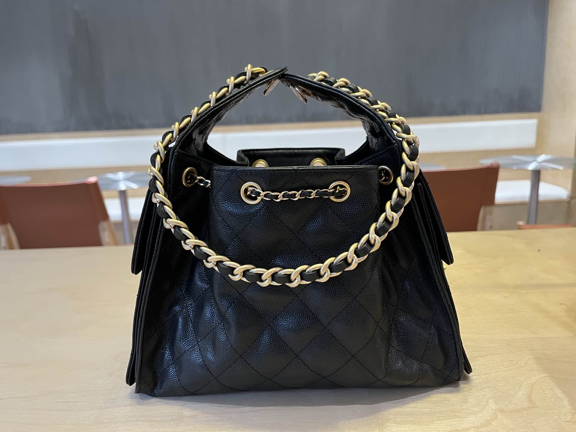Chanel 25 Small Hobo handbag AS5293 Grained Calfskin & Gold-tone Metal Black A