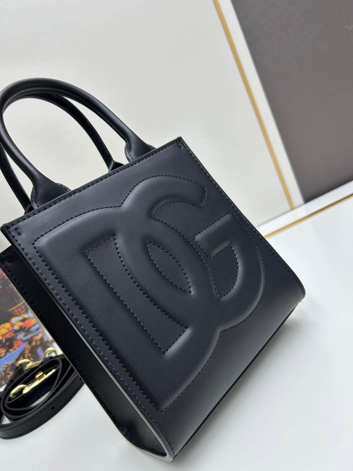 Dolce & Gabbana Mini DG Daily Tote Bag Black Calfskin High