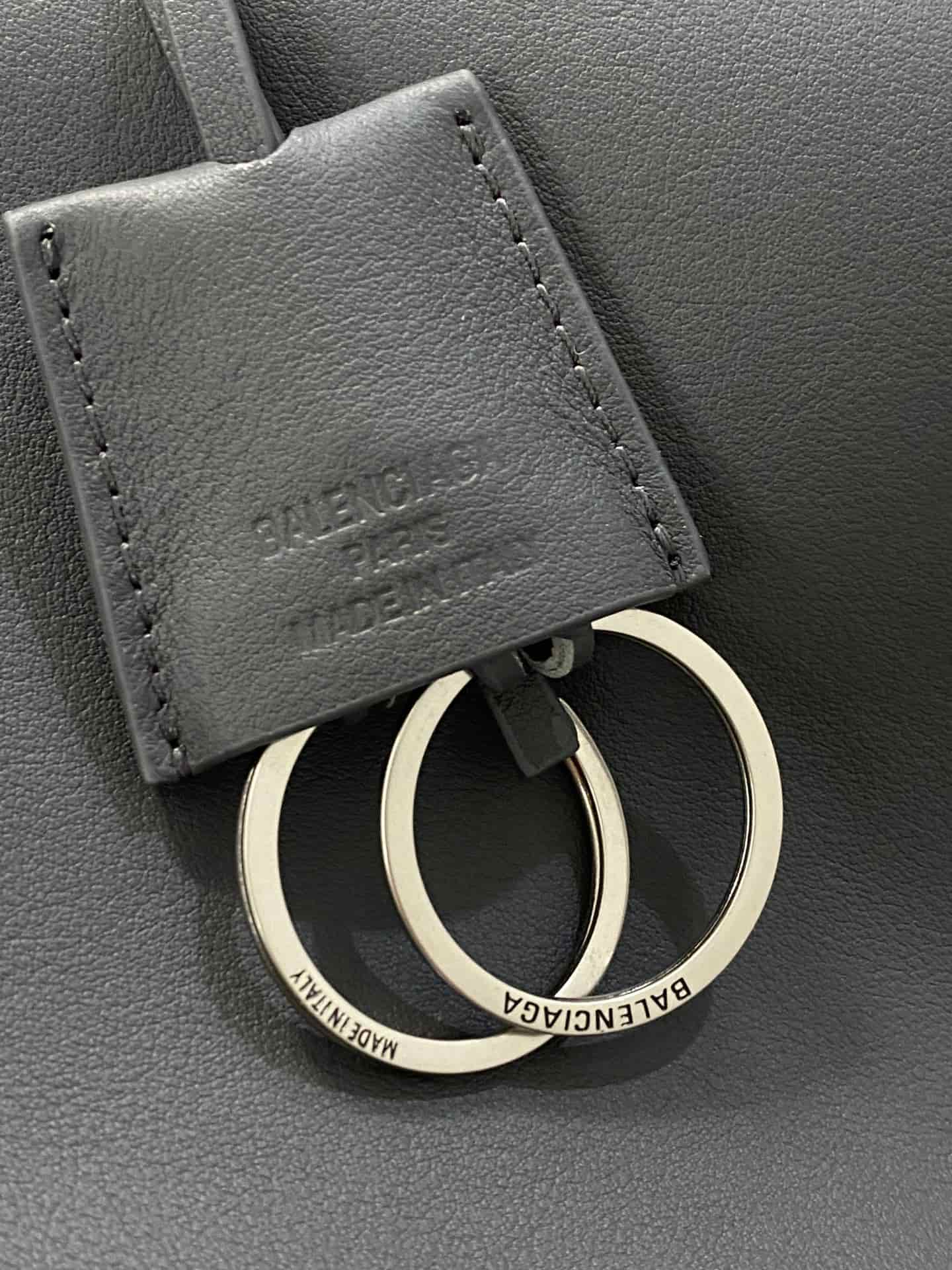 Balenciaga Rodeo Medium Bag in Grey Leather With Sliver-Tone Metal TOP