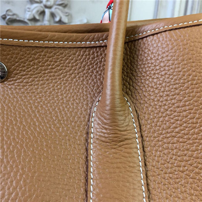 Hermes Garden Party 30/36 Bag Calfskin In Gold High