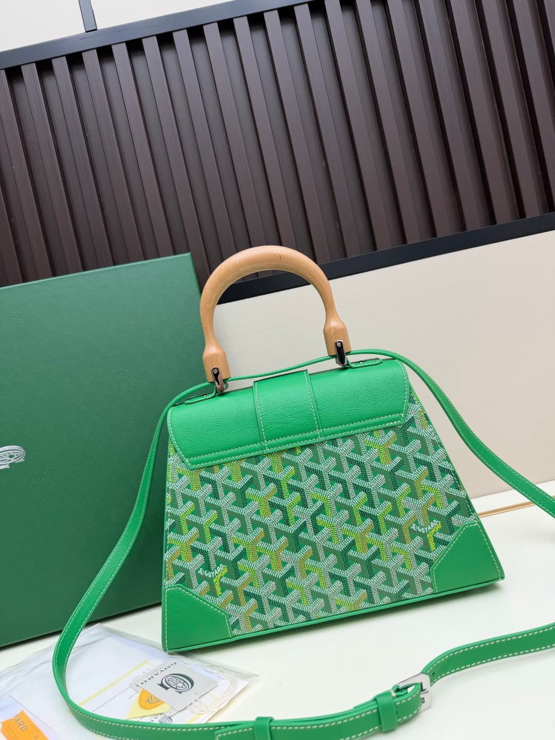 Saïgon PM Bag Goyardine Canvas & Clamecy Cowhide Green High