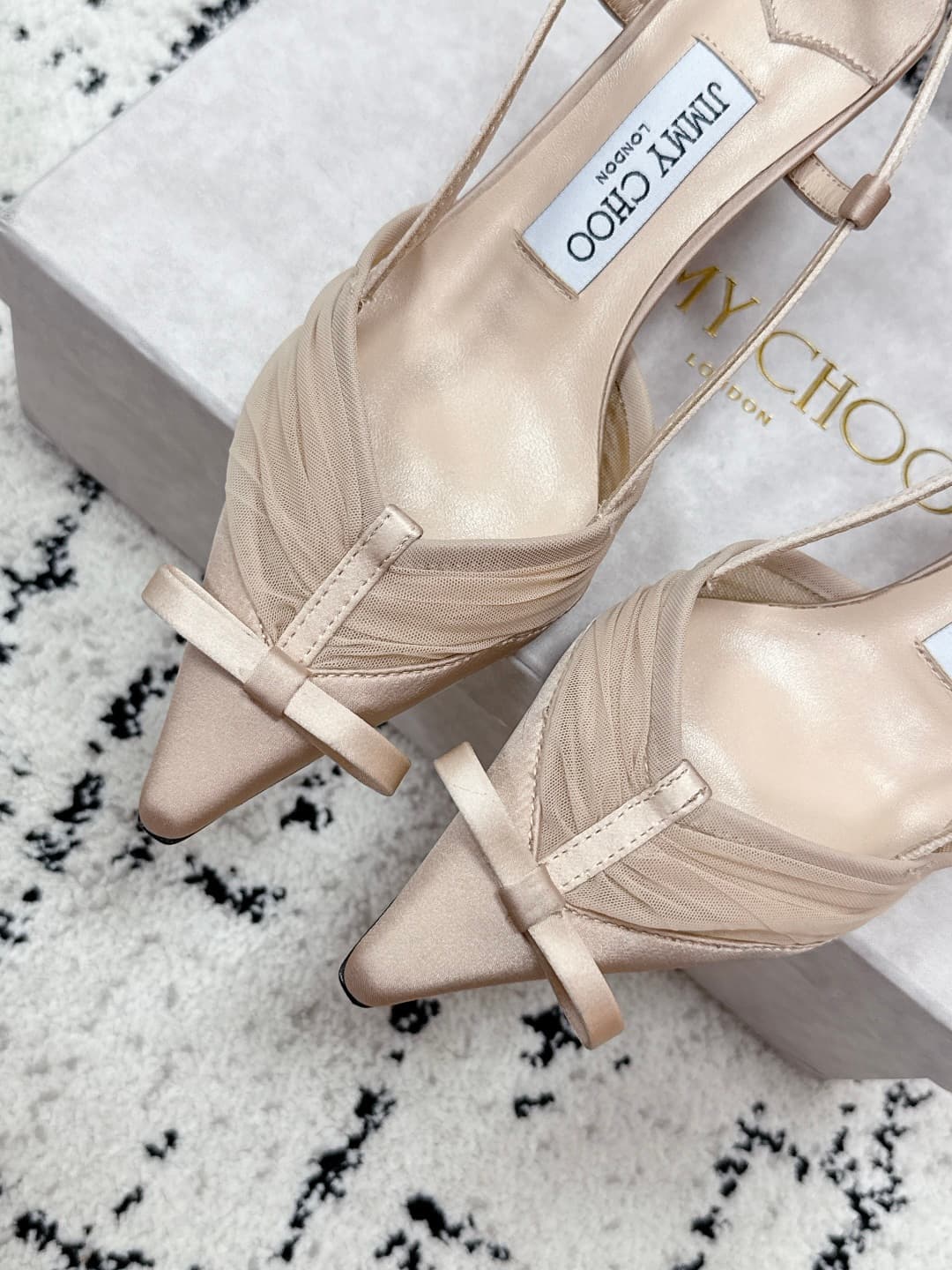 Jimmy Choo Afia Mesh Slingback Pumps
