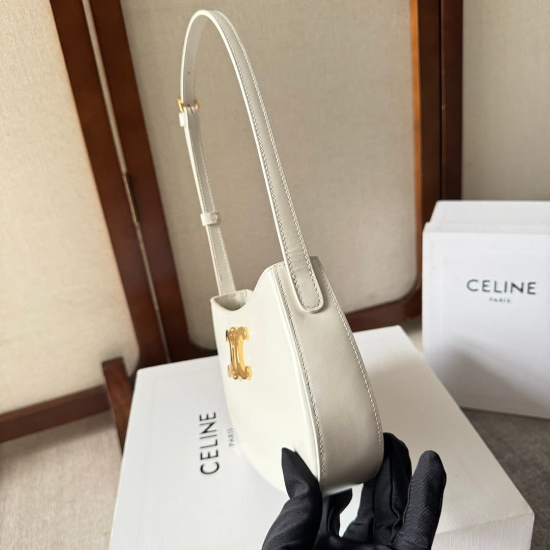 Celine Tilly Bag in White Shiny Calfskin High