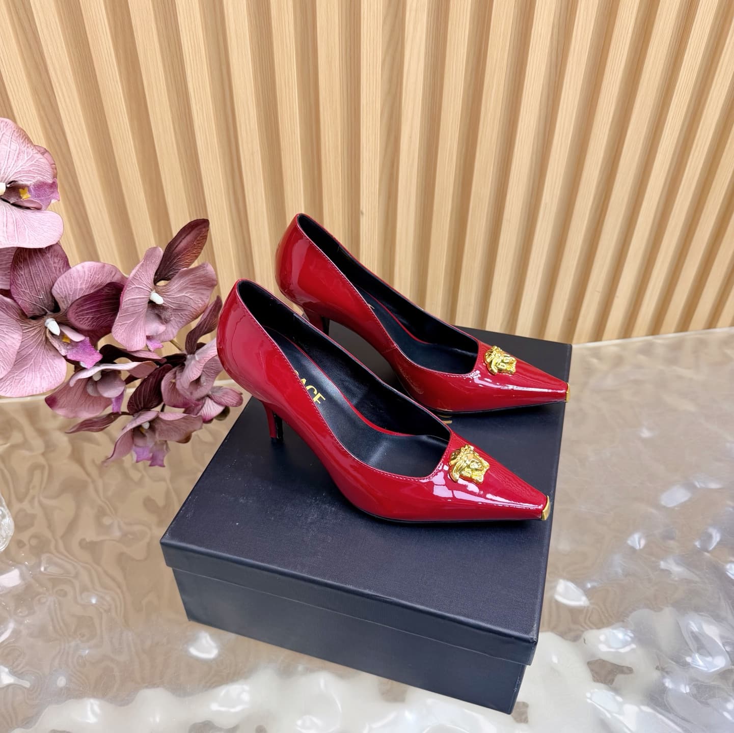 Versace La Medusa patent leather pumps shoes women