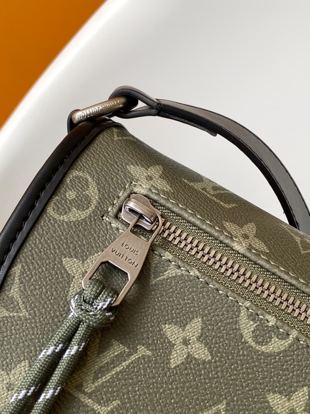 Louis Vuitton Pulse Messenger Bag Khaki Monogram Coated Canvas M12625 High