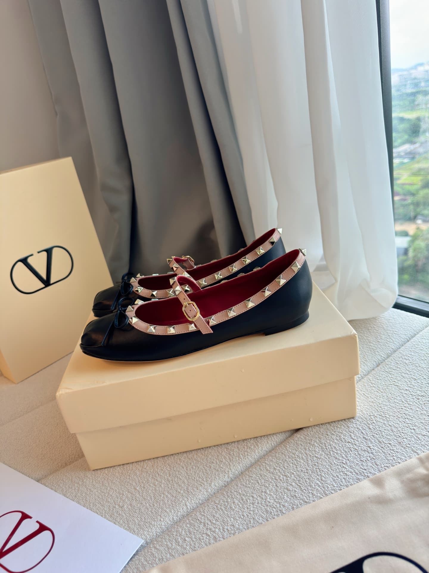 Valentino Mary-jane Rockstud Ballerina Shoes Women