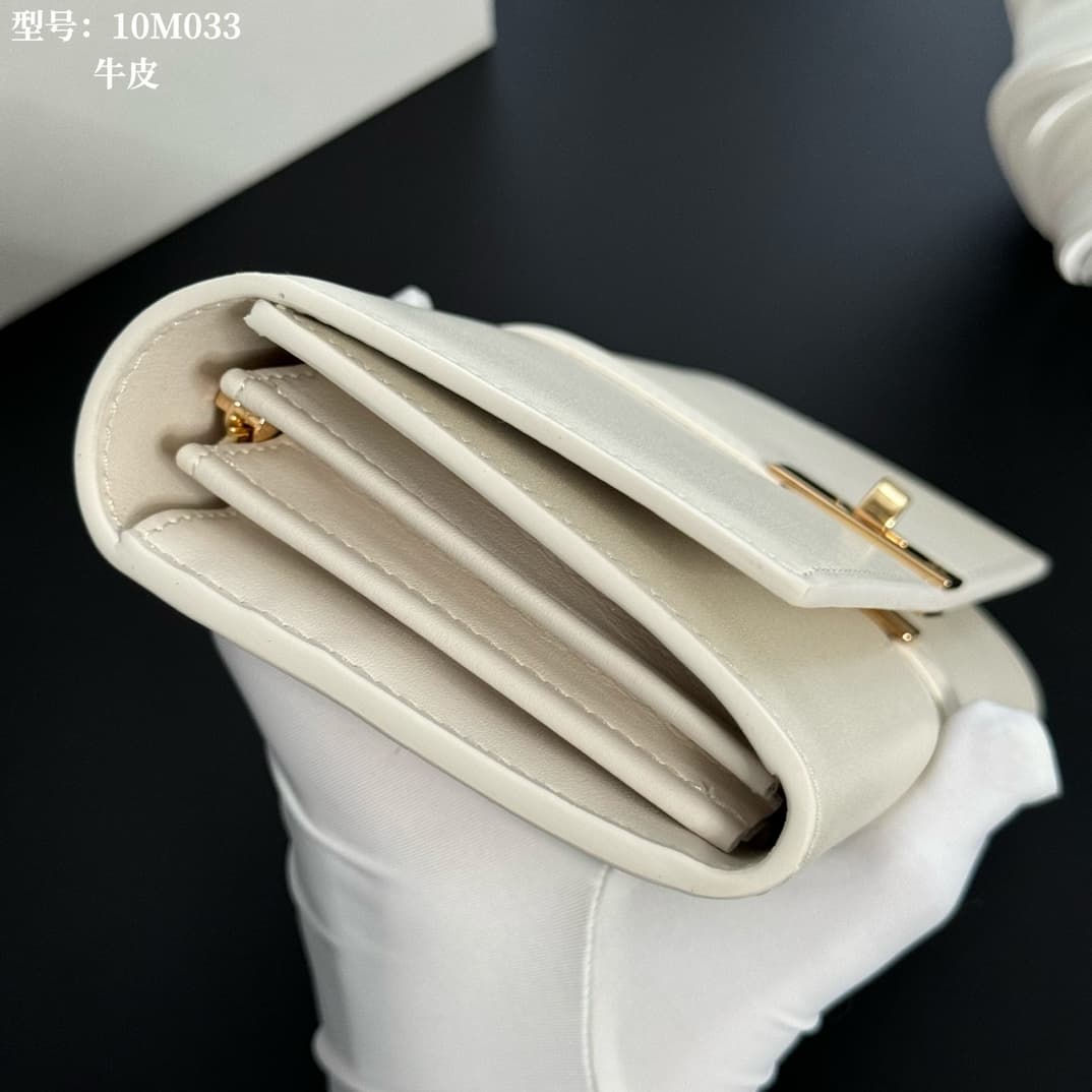Celine Wallet 16 in White satinated calfskin leather 10M033 High