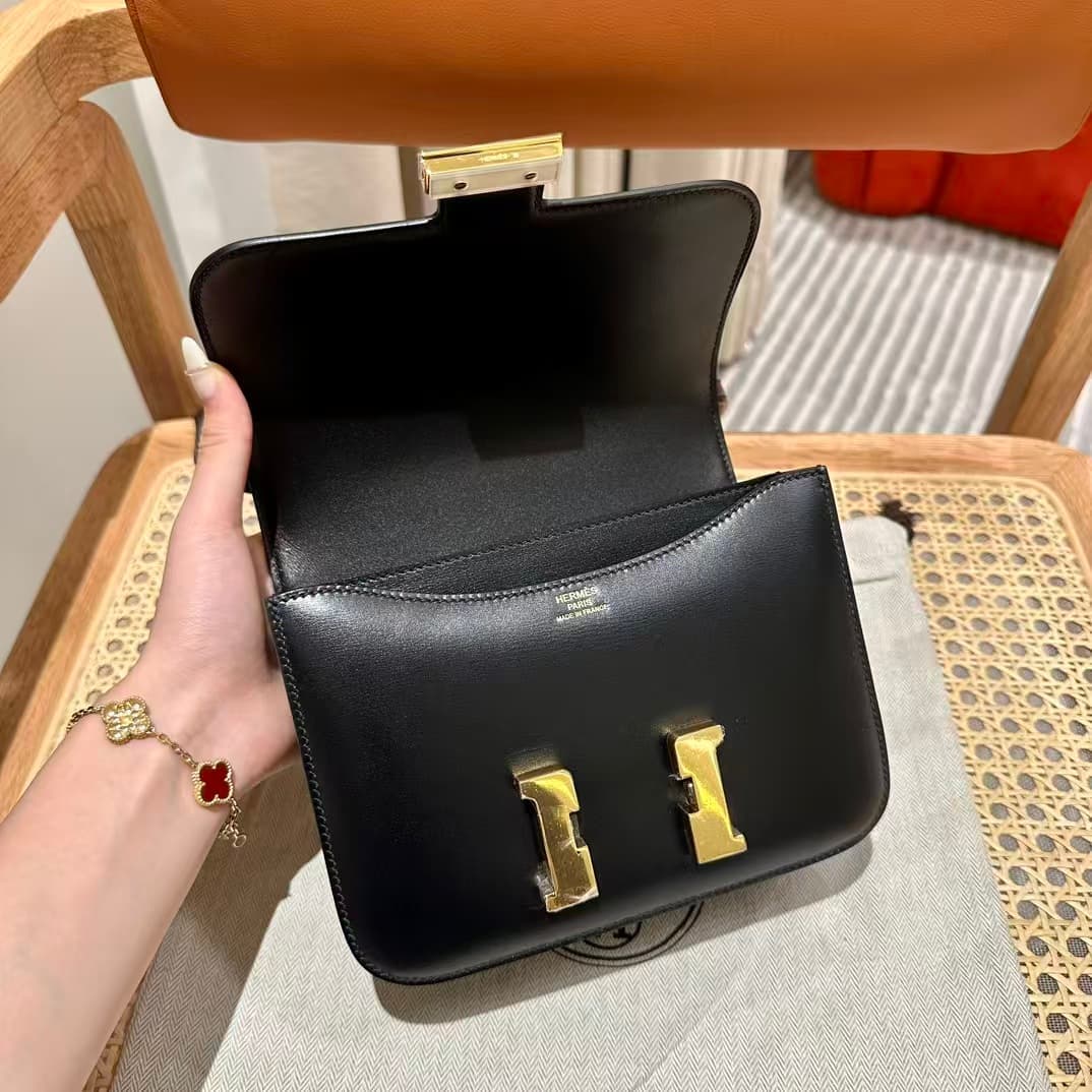 Hermes Constance 18/24cm Box Leather Bag High Customizing Style