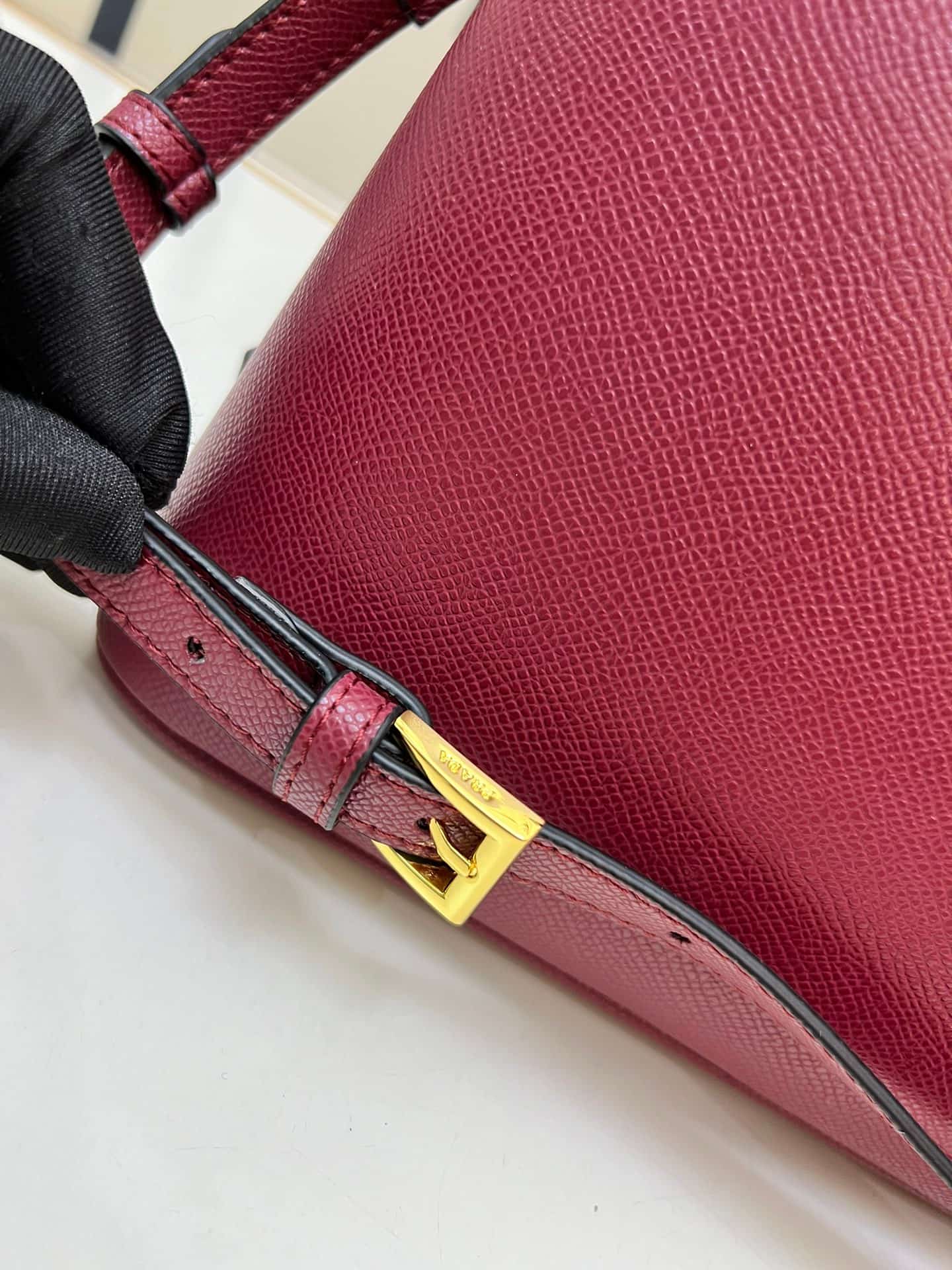 Prada Saffiano Leather Matinée Handbag Claret