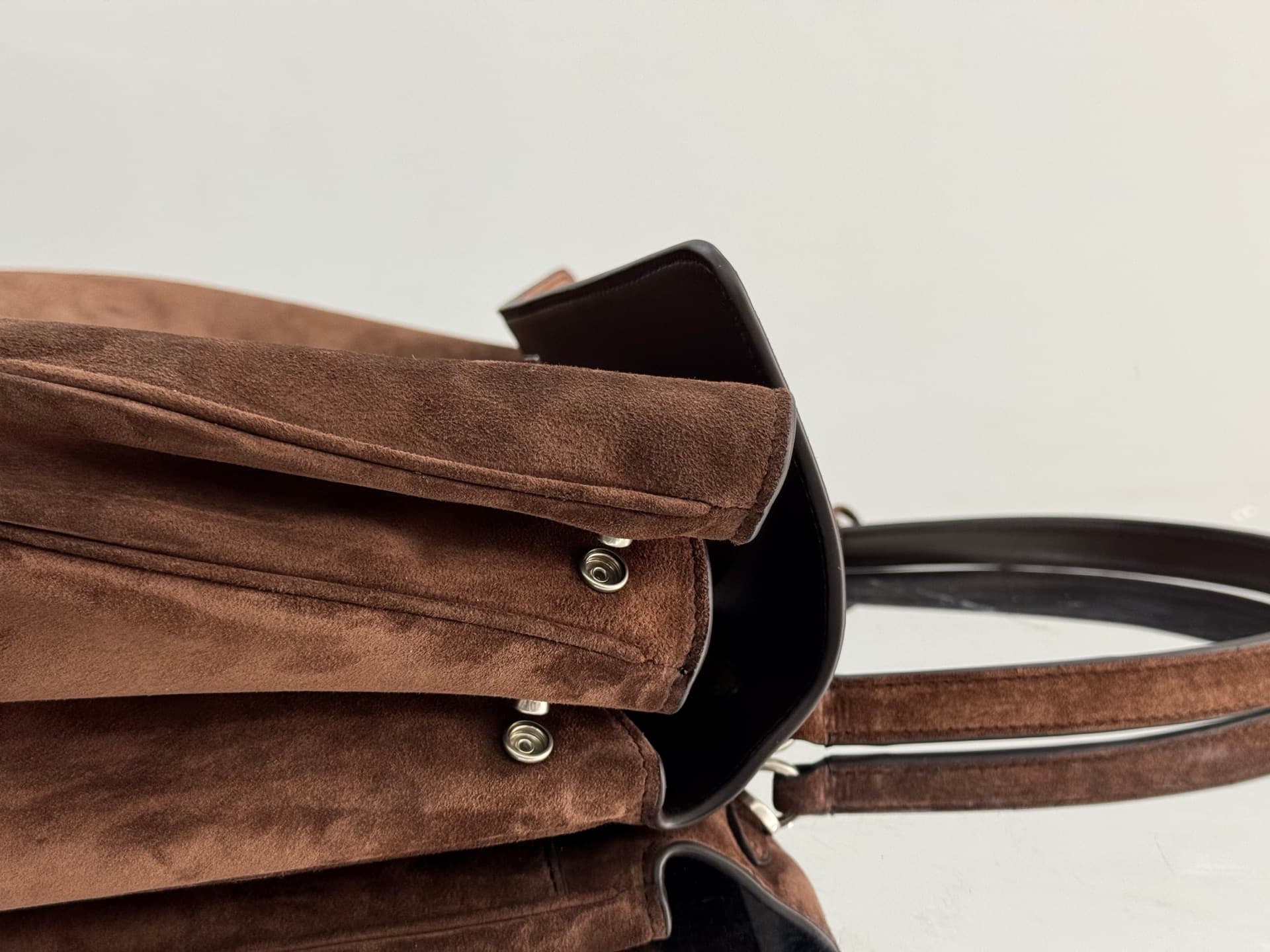 Balenciaga Rodeo Large Bag in Light Espresso Waxed Suede Calfskin With Silver-Tone Metal TOP