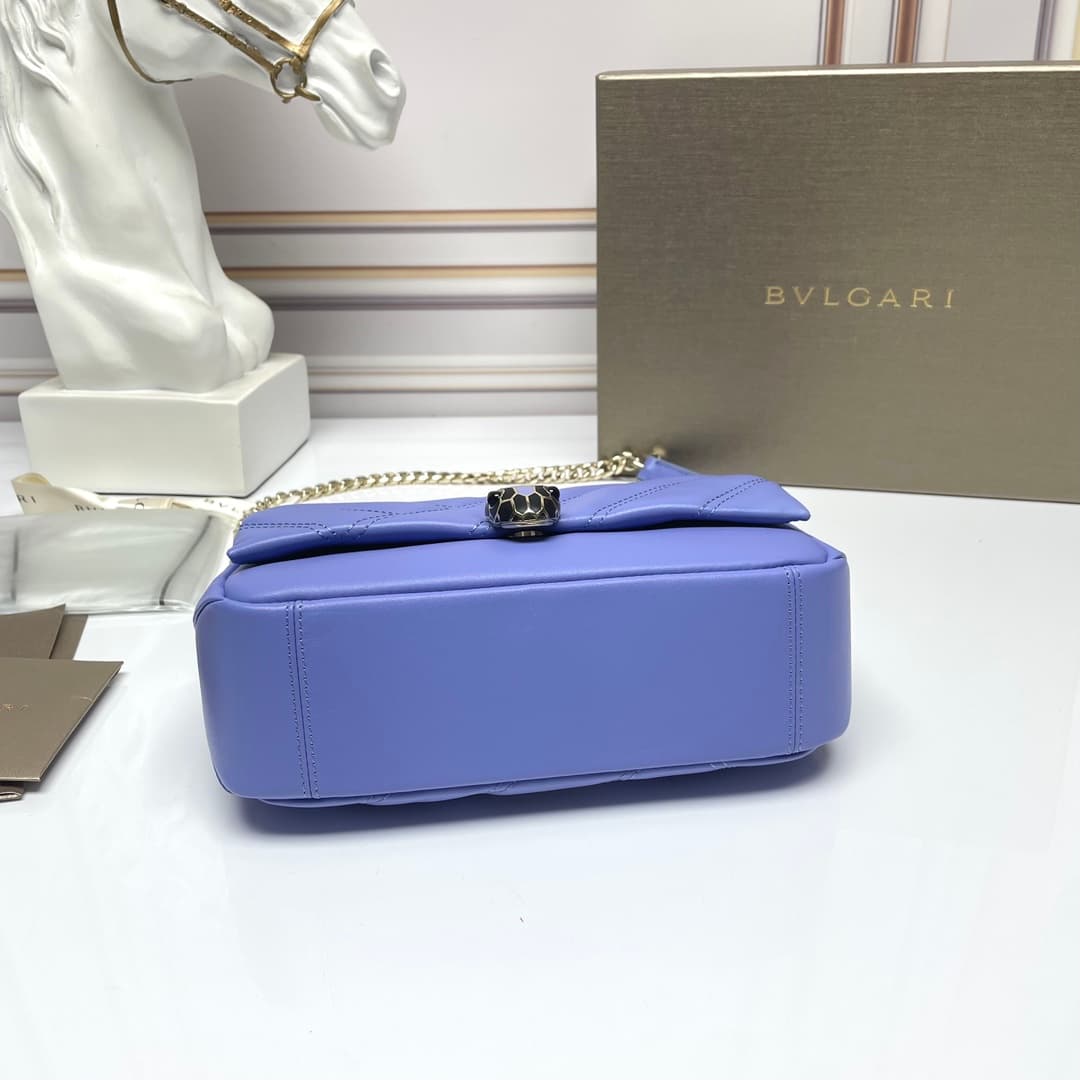 Bulgari Serpenti Cabochon Crossbody Bag in purple leather high