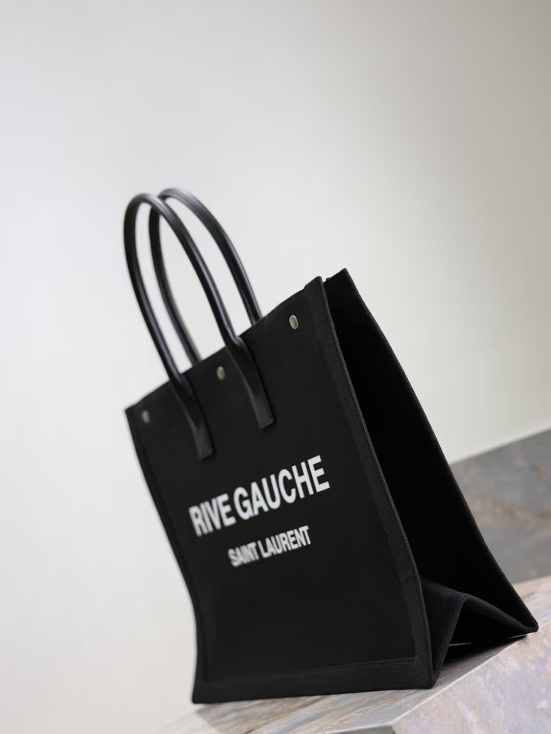 RIVE GAUCHE TOTE BAG IN CANVAS AND LEATHER High