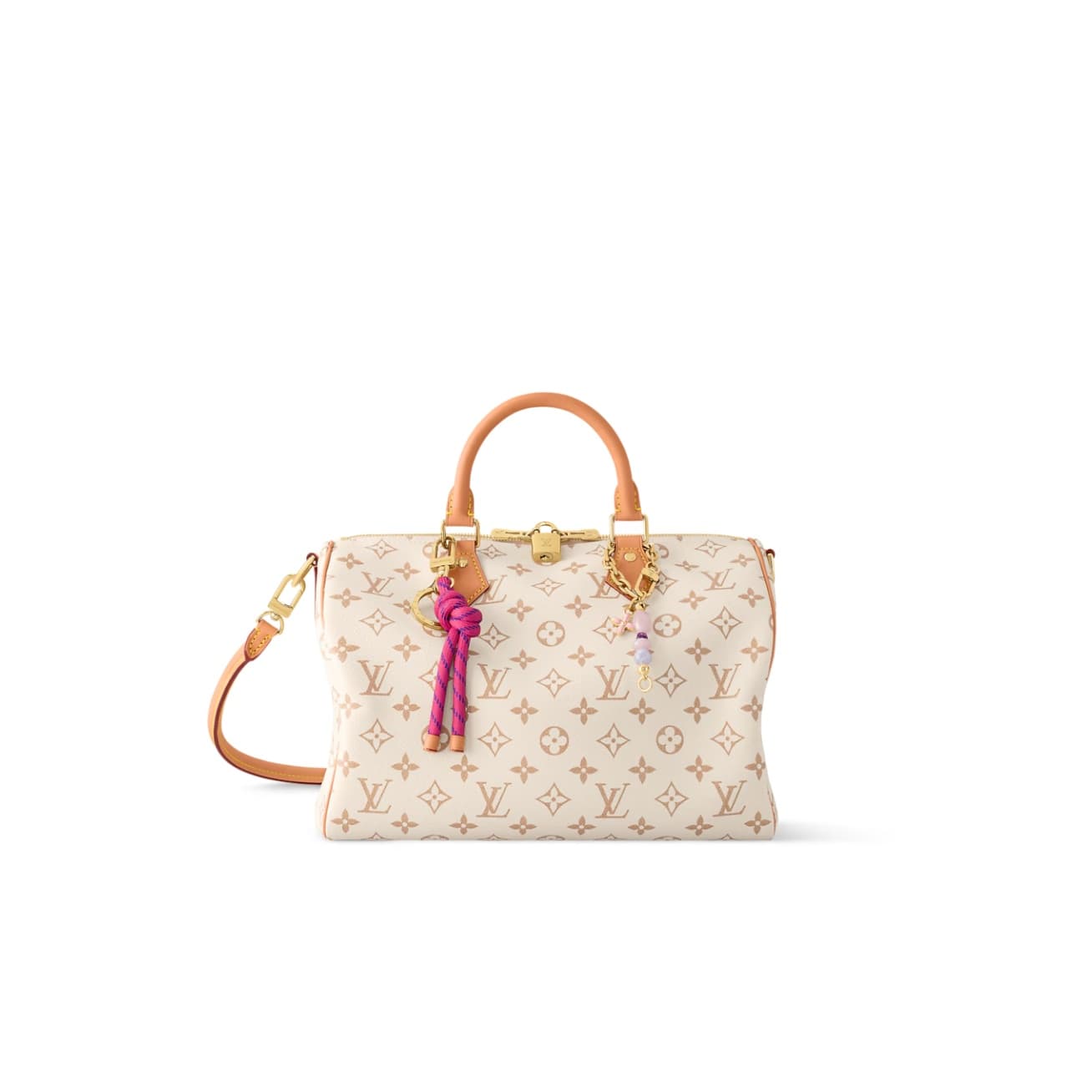 Louis Vuitton Speedy Soft 30 Lucky Coated canvas Monogram Dune/Pink M15108 TOP