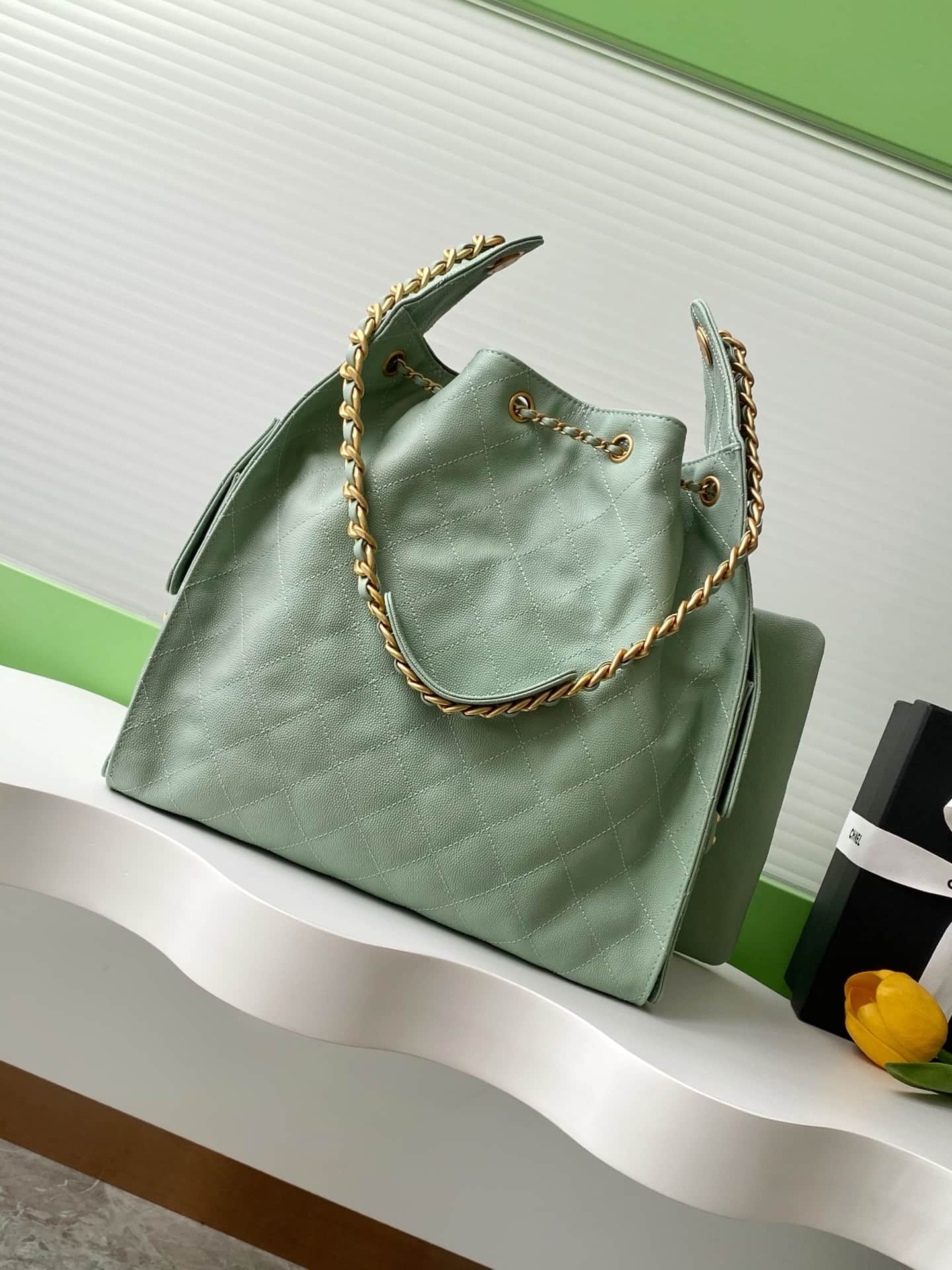 Chanel 25 Medium Hobo Medium handbag AS5311 Grained Calfskin & Gold-tone Metal Green A