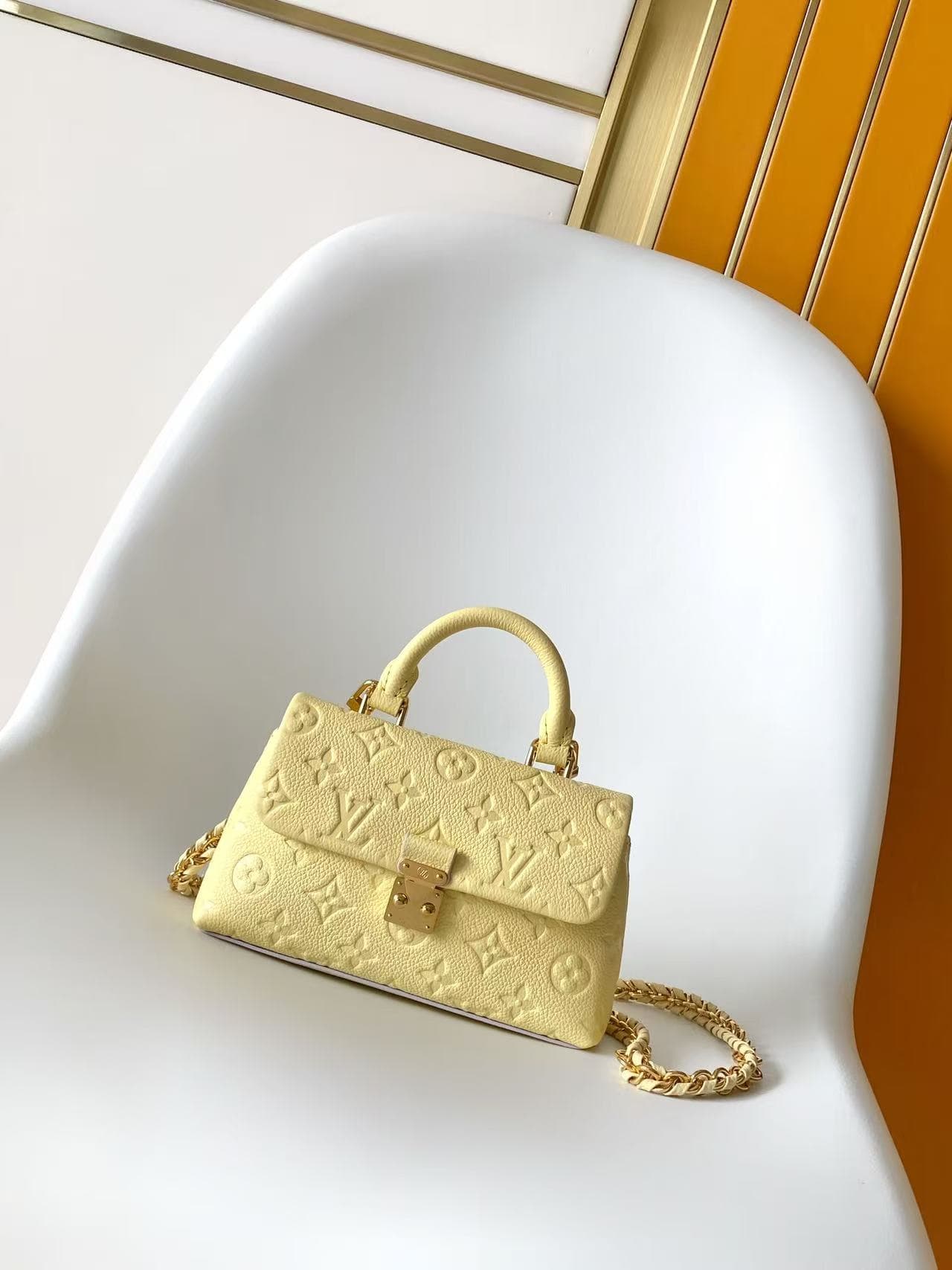 Louis Vuitton Nano Madeleine Banana Monogram Empreinte Leather M29378 High