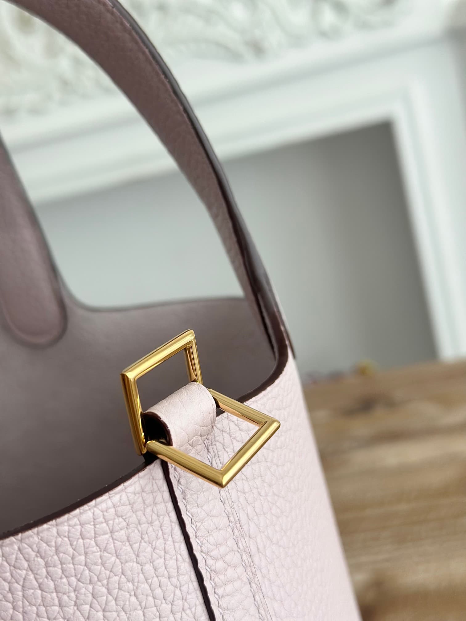 Hermès Picotin Lock 18 Bucket Bag TC Leather Silver/Gold Metal Rose Sakura Wax High