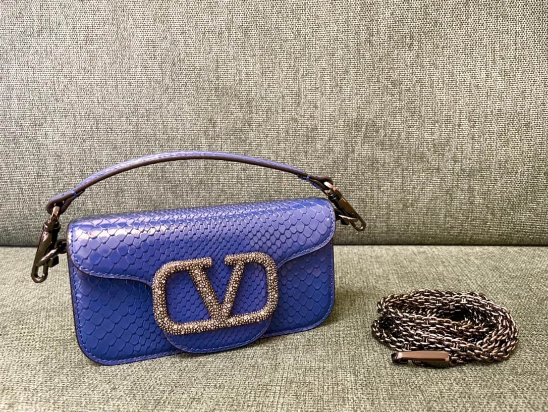 Valentino Garavani MINILOC mini shoulder bag 1133S Calfskin Blue High