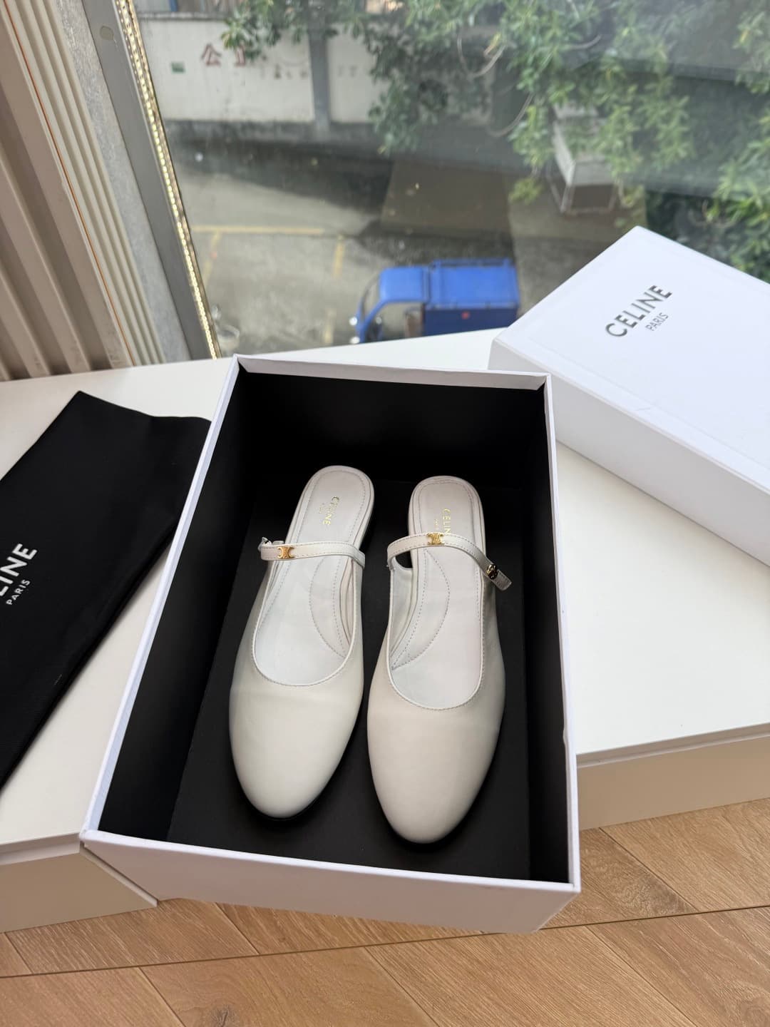 Celine Macaron Mule in Goatskin Shoes Women